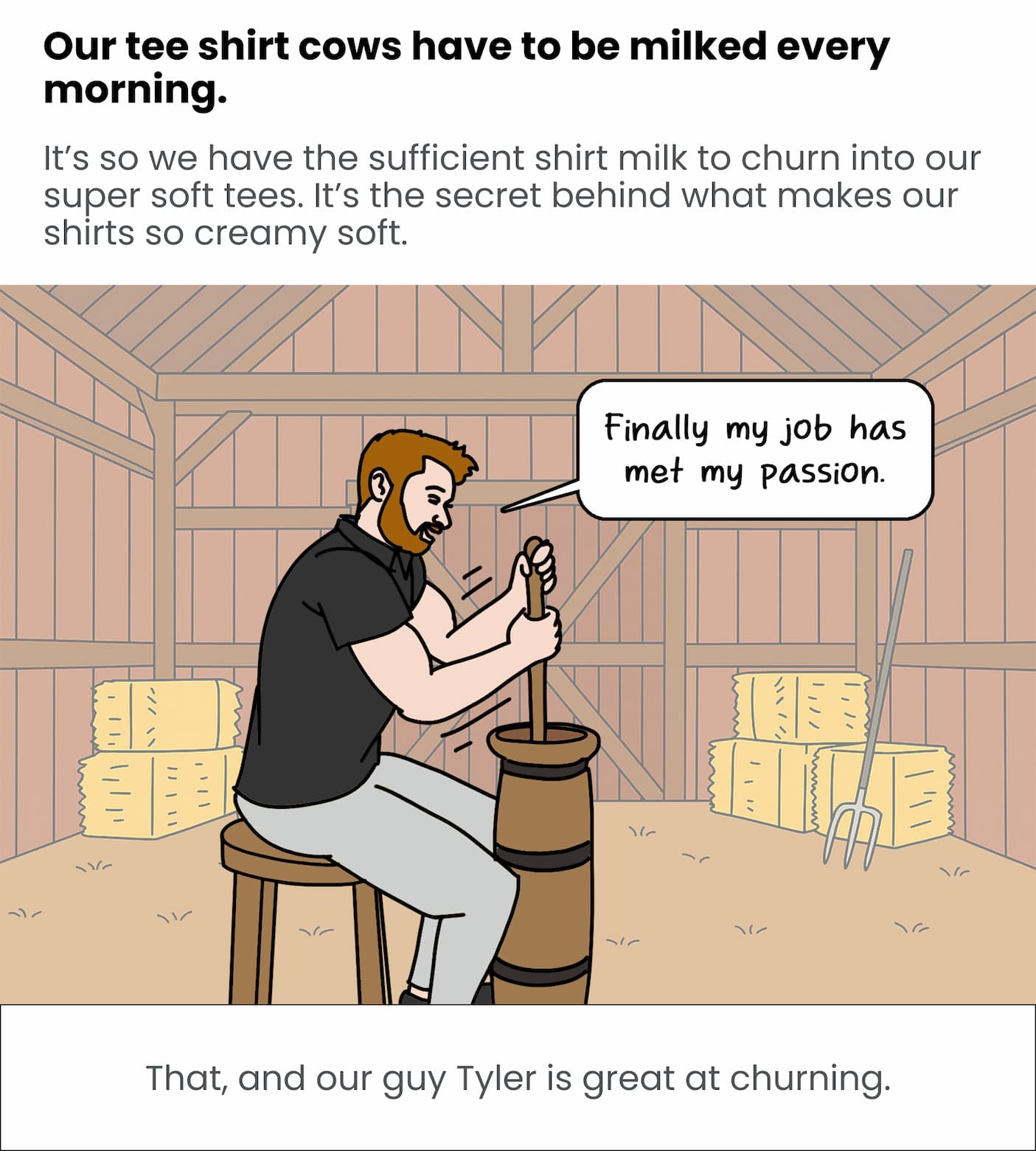 Our T-Shirt cows need to be milked every morning