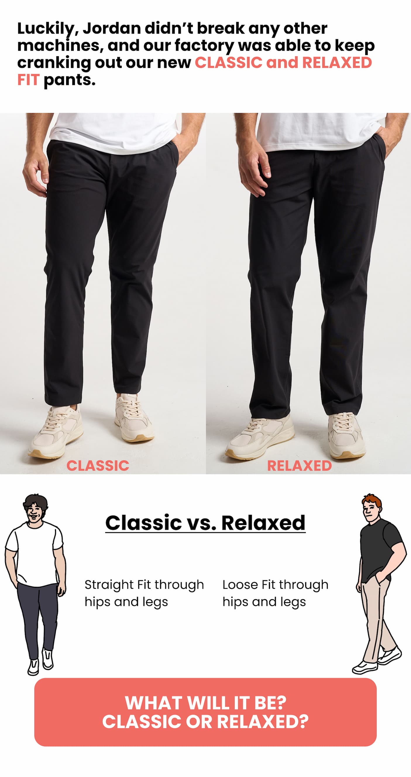 NEW Classic and Relaxed Fit Pants