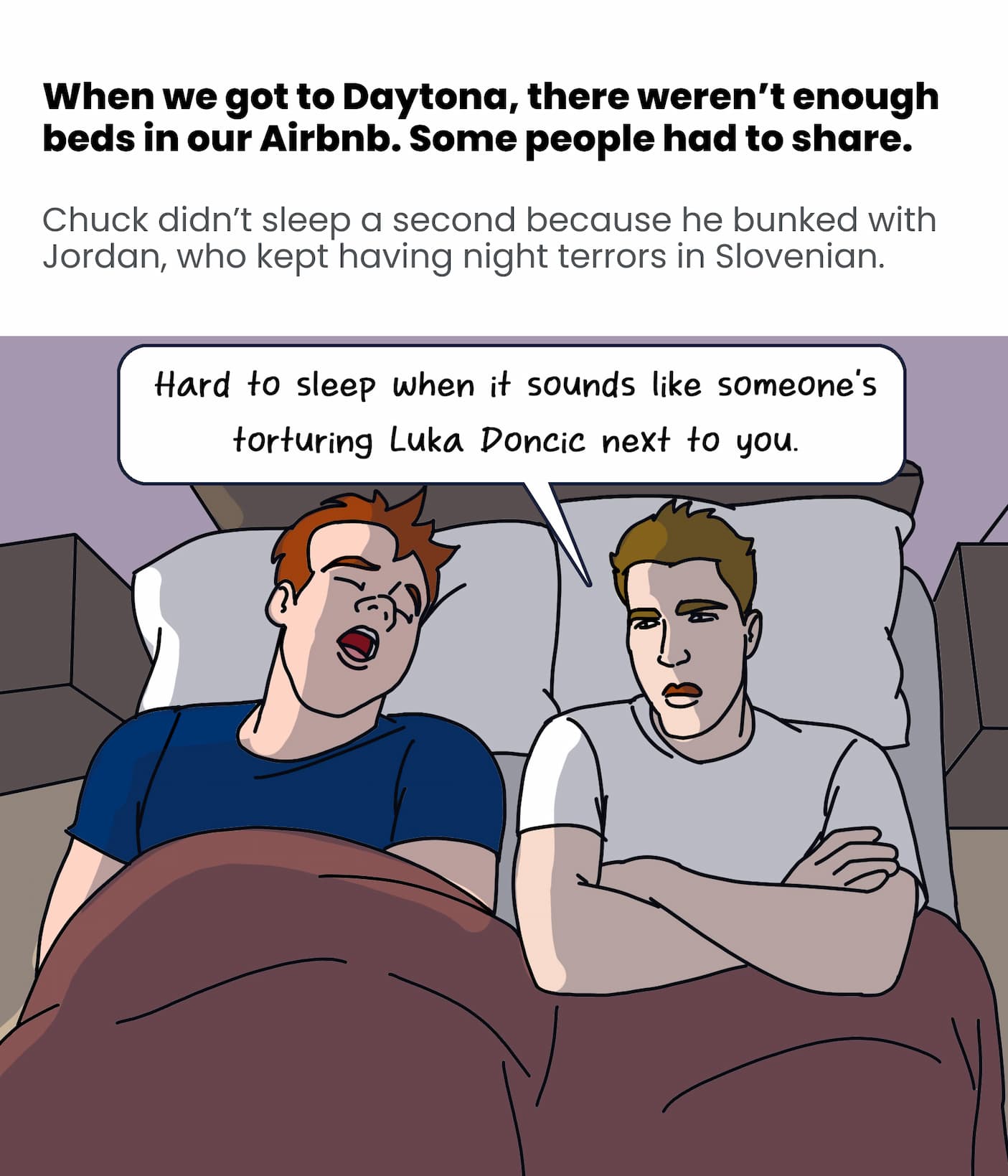 Jordan was having night terrors in Slovenian