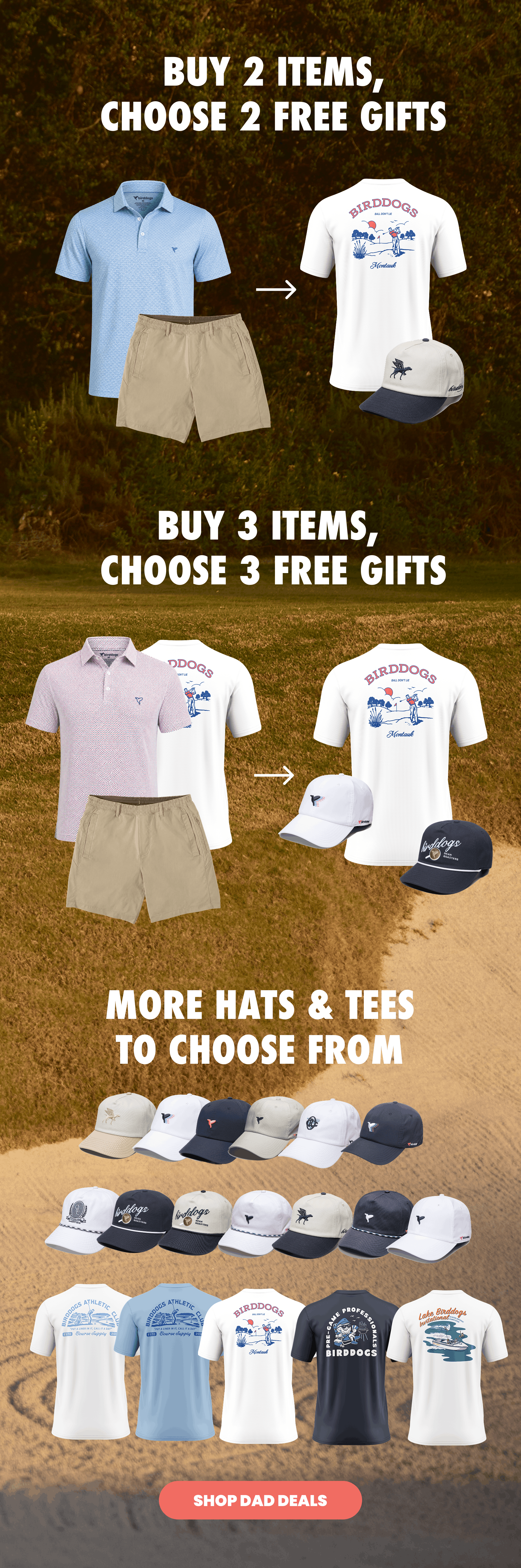 Get 2 Free Hats or Tees