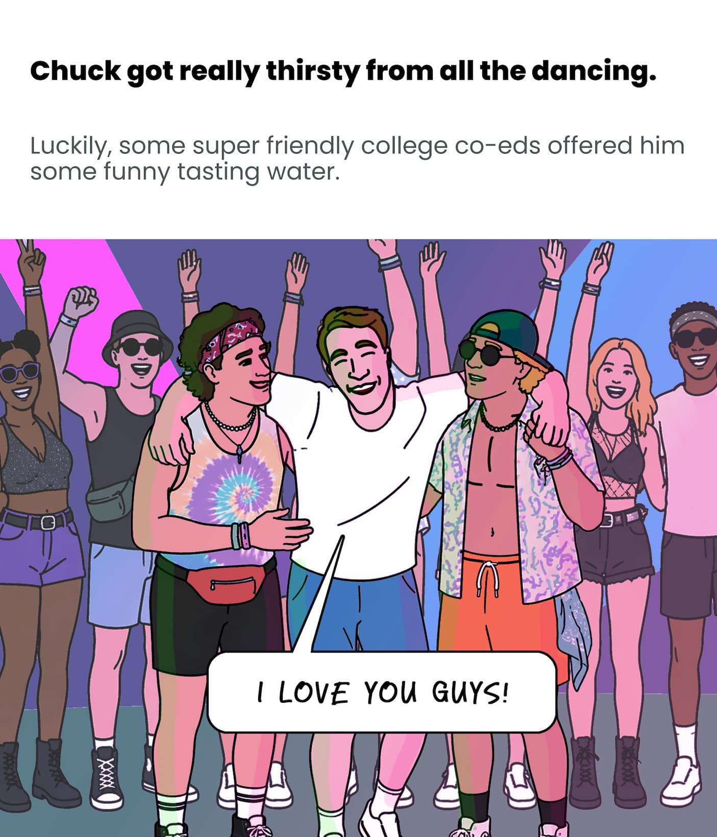 Chuck tried some funny tasting water