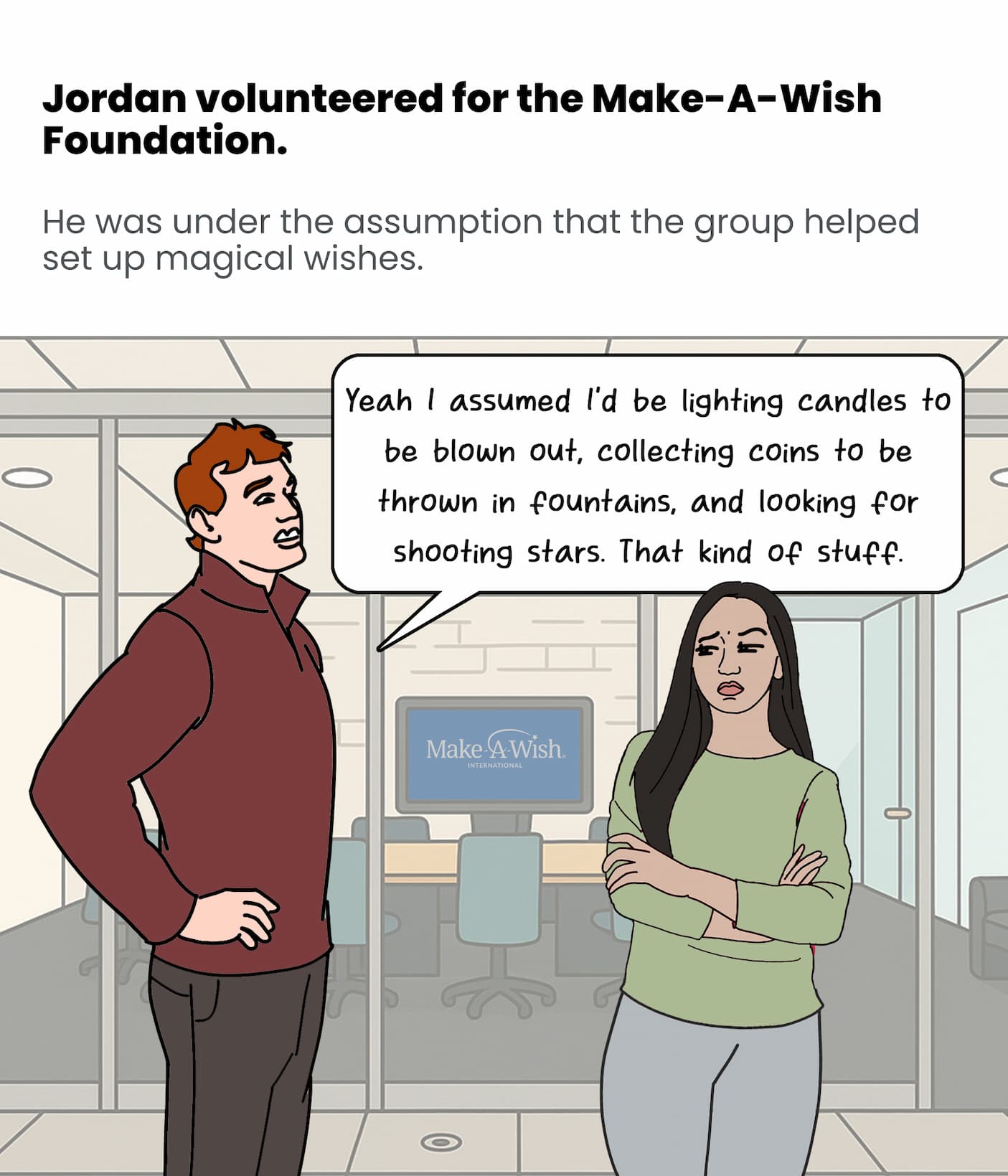 Jordan Volunteered for the Make-A-Wish Foundation.