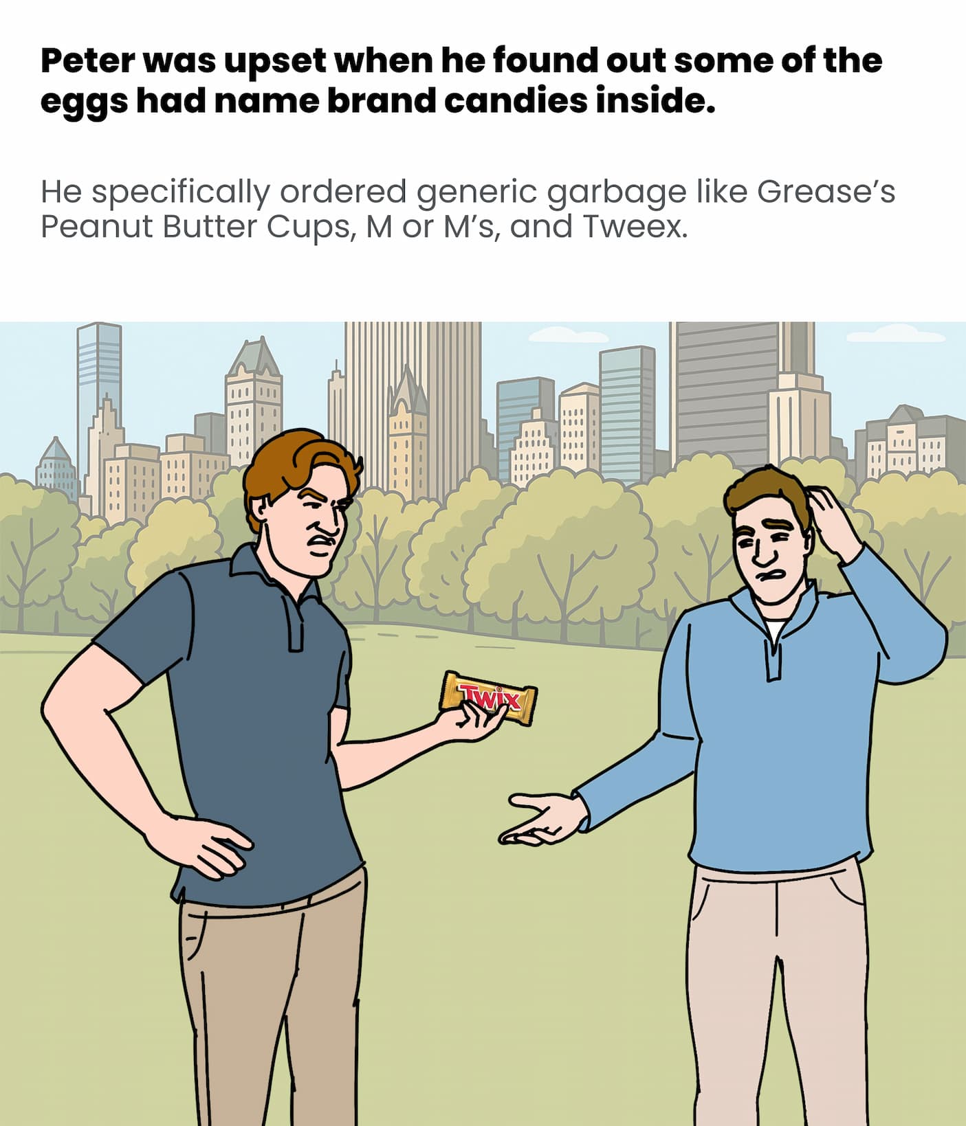 Peter ordered generic candy