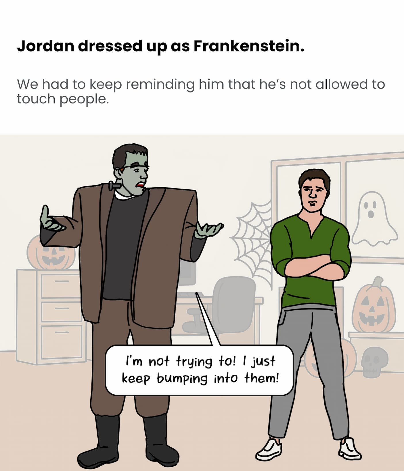 Jordan dressed up as Frankenstein