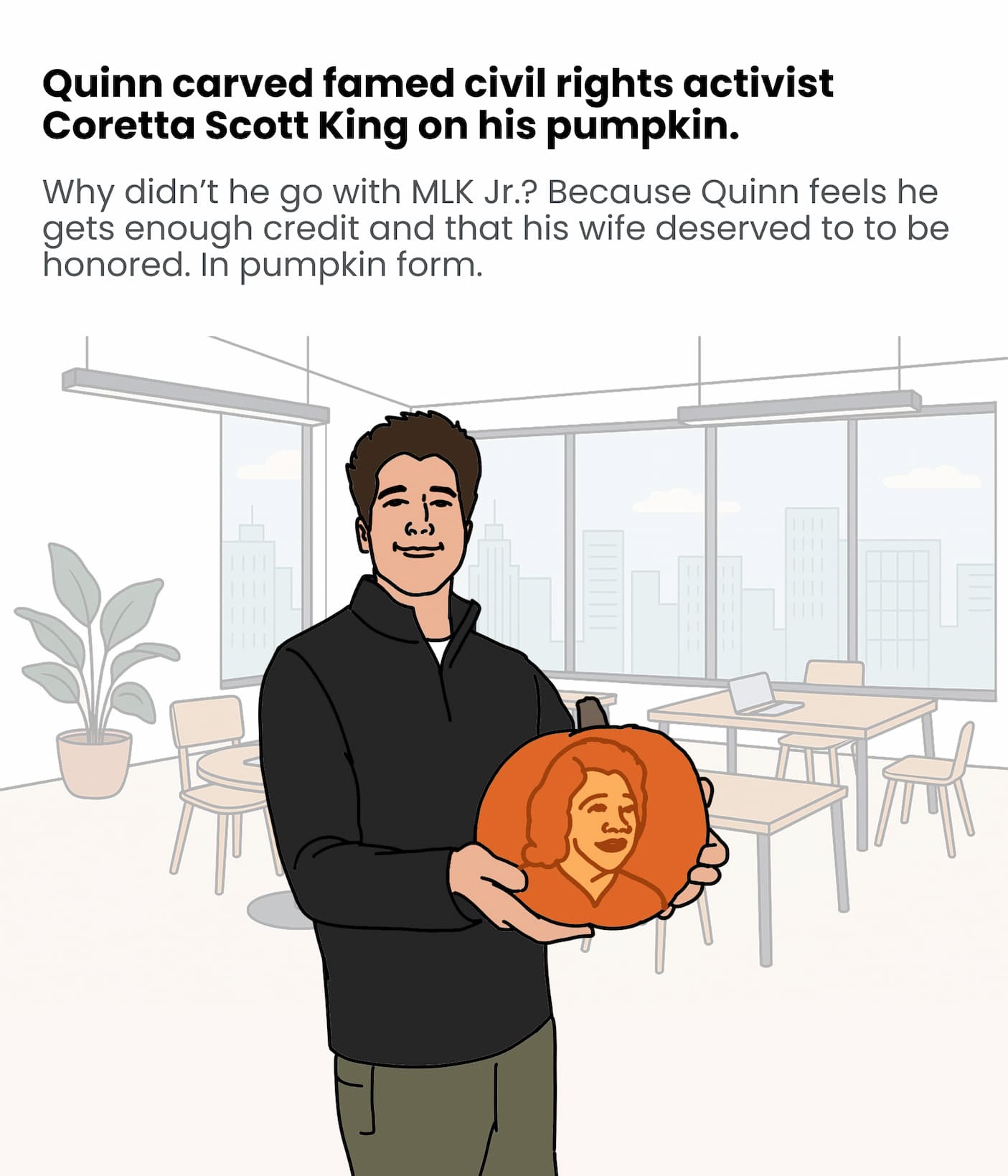 Quinn carved Coretta Scott King