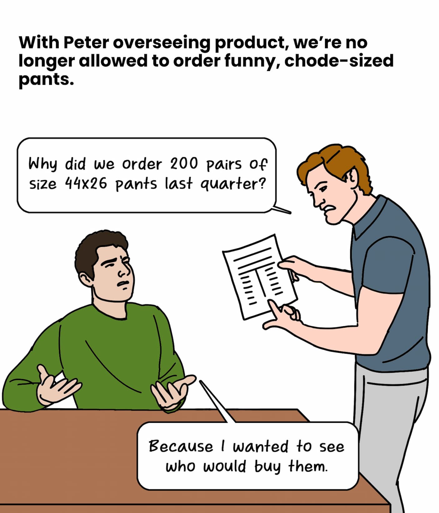 No more chode-sized pants.