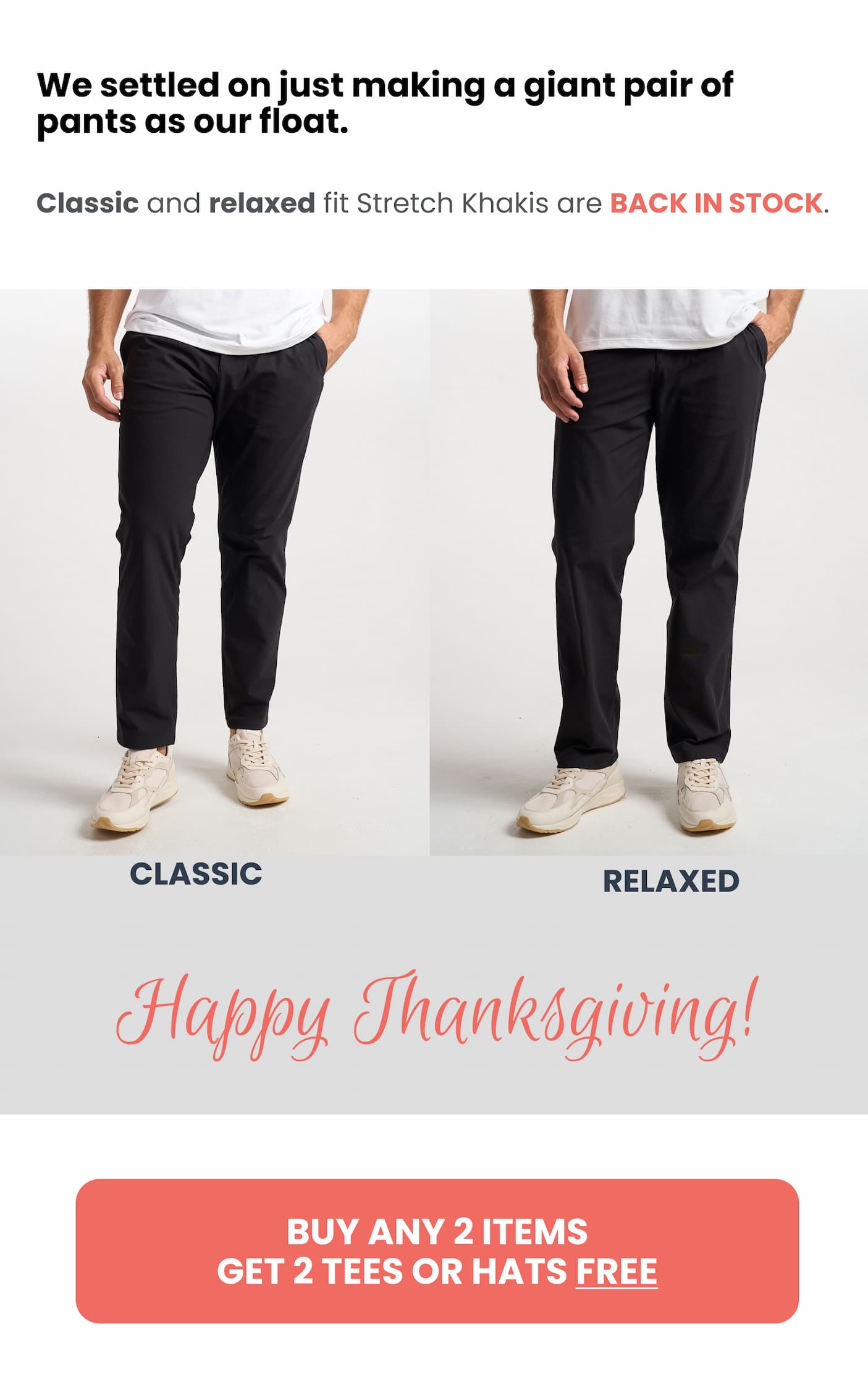 Buy any 2 items, get 2 tees or hats FREE