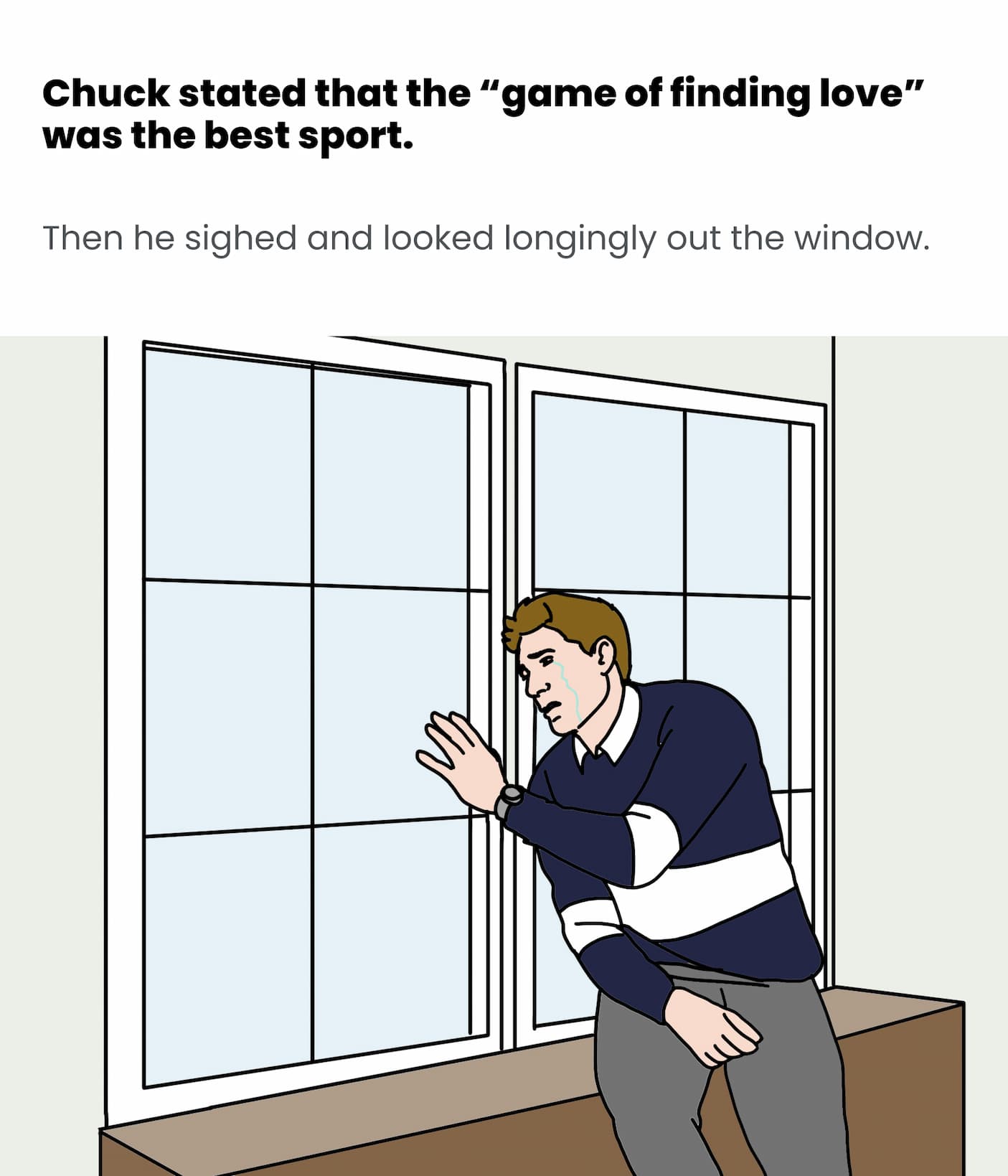 Chuck thinks "the game of finding love" is the best sport