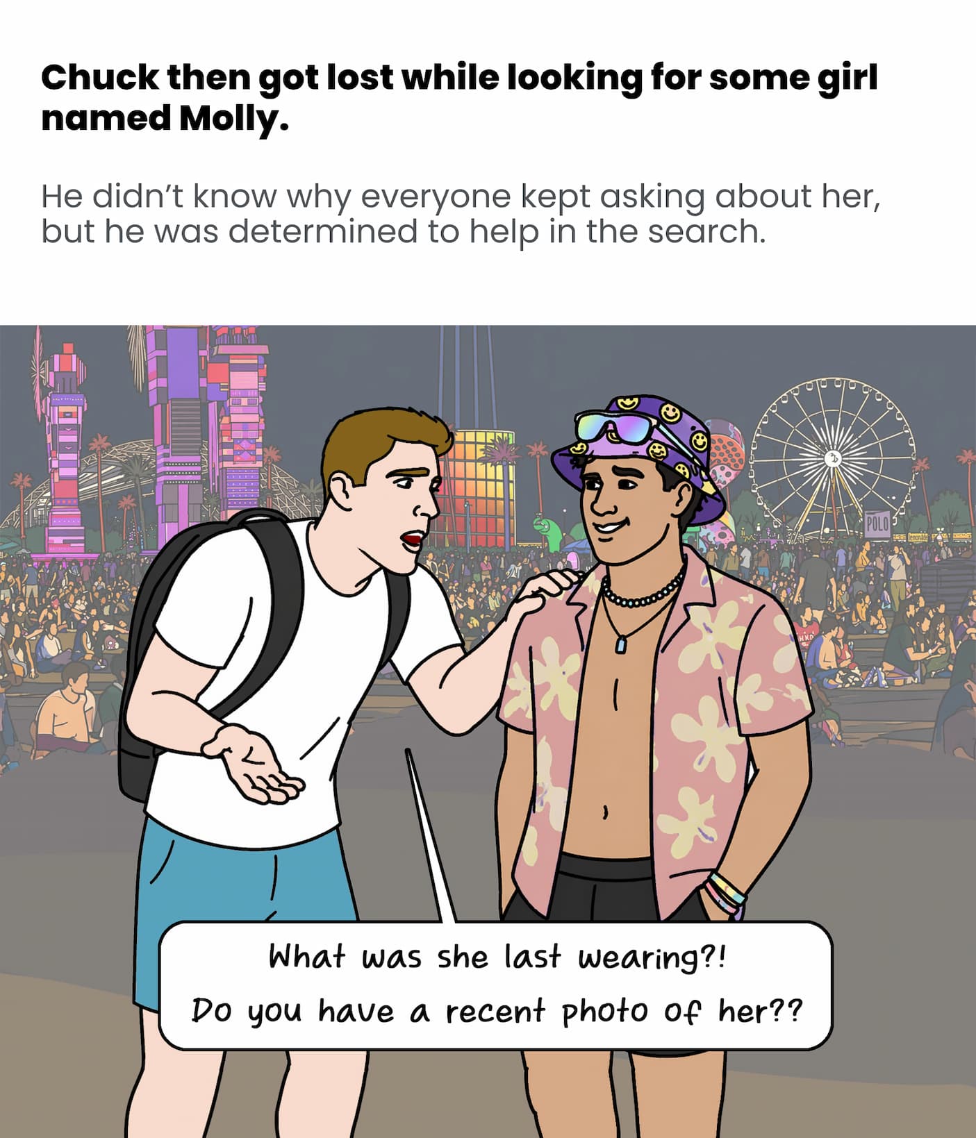 Chuck then got lost while looking for a girl named Molly