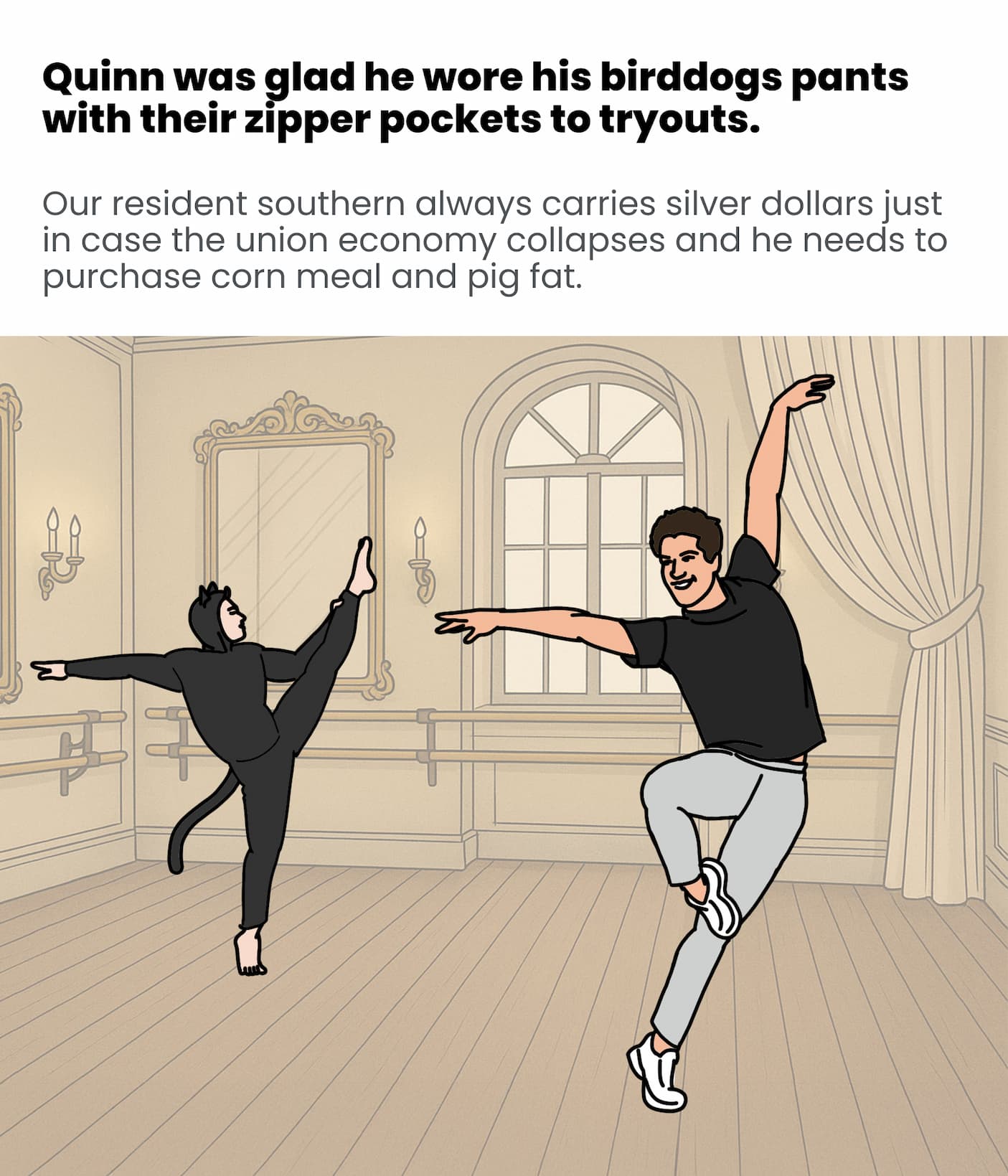 Quinn always keeps silver dollars in his zip pockets