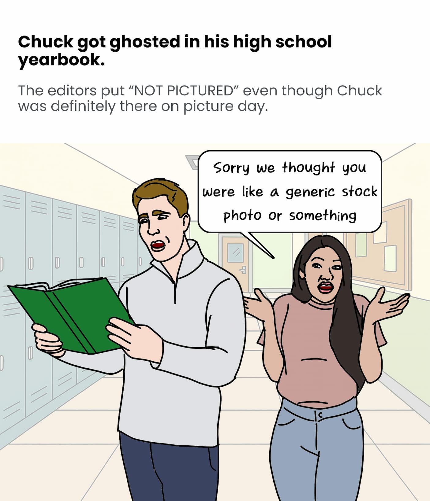 Chuck's yearbook said "NOT PICTURED"