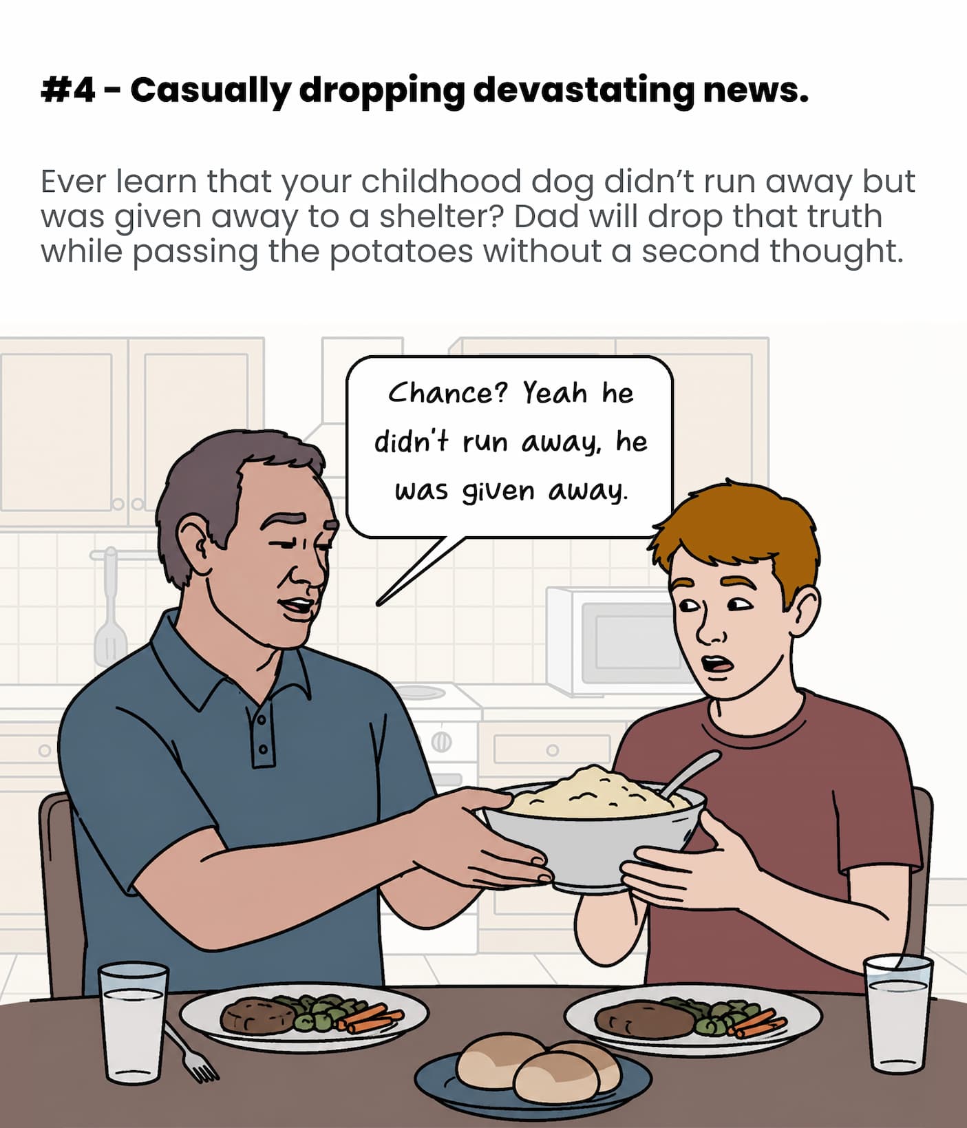 Casually dropping devastating news