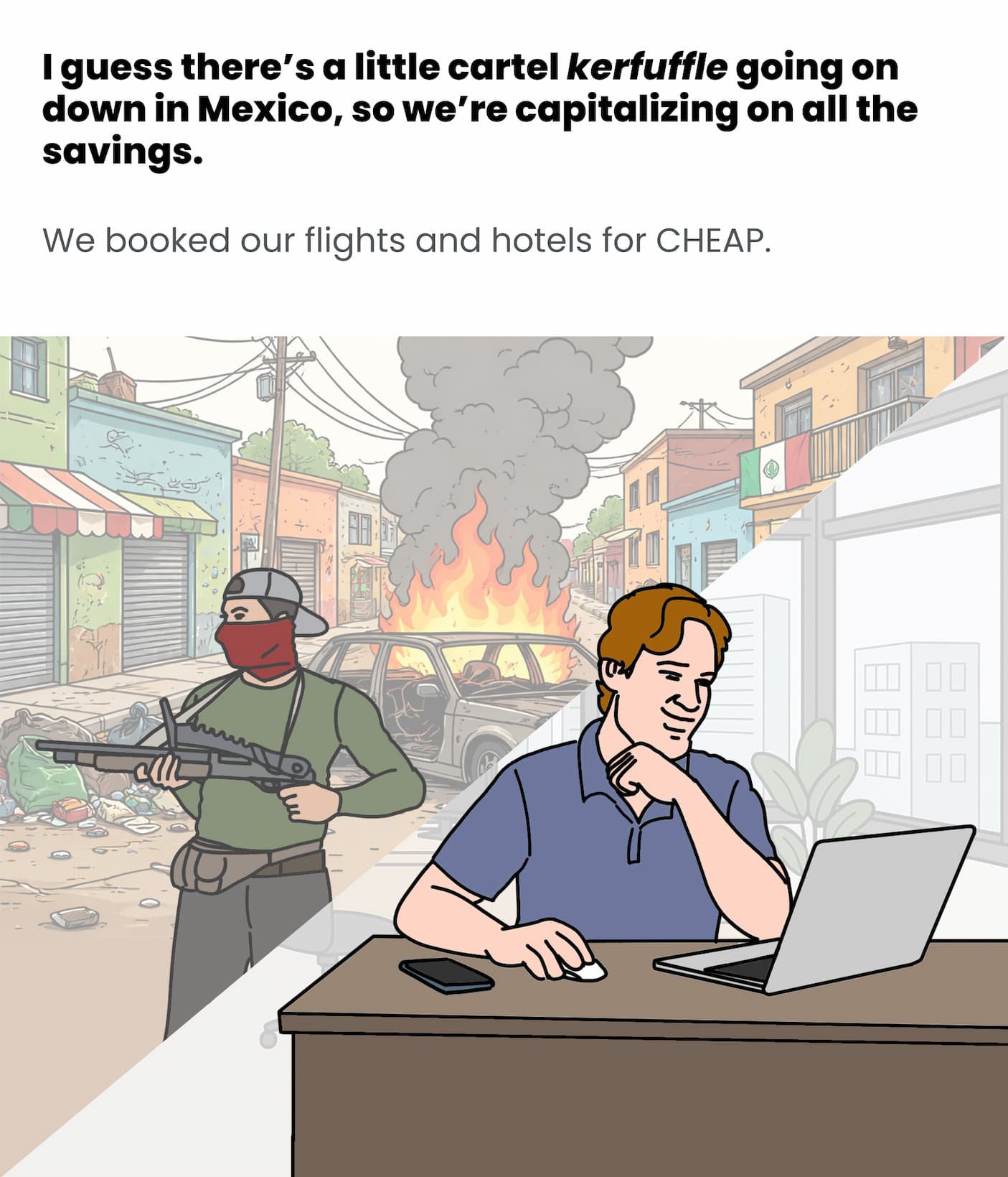 We got our flights for cheap