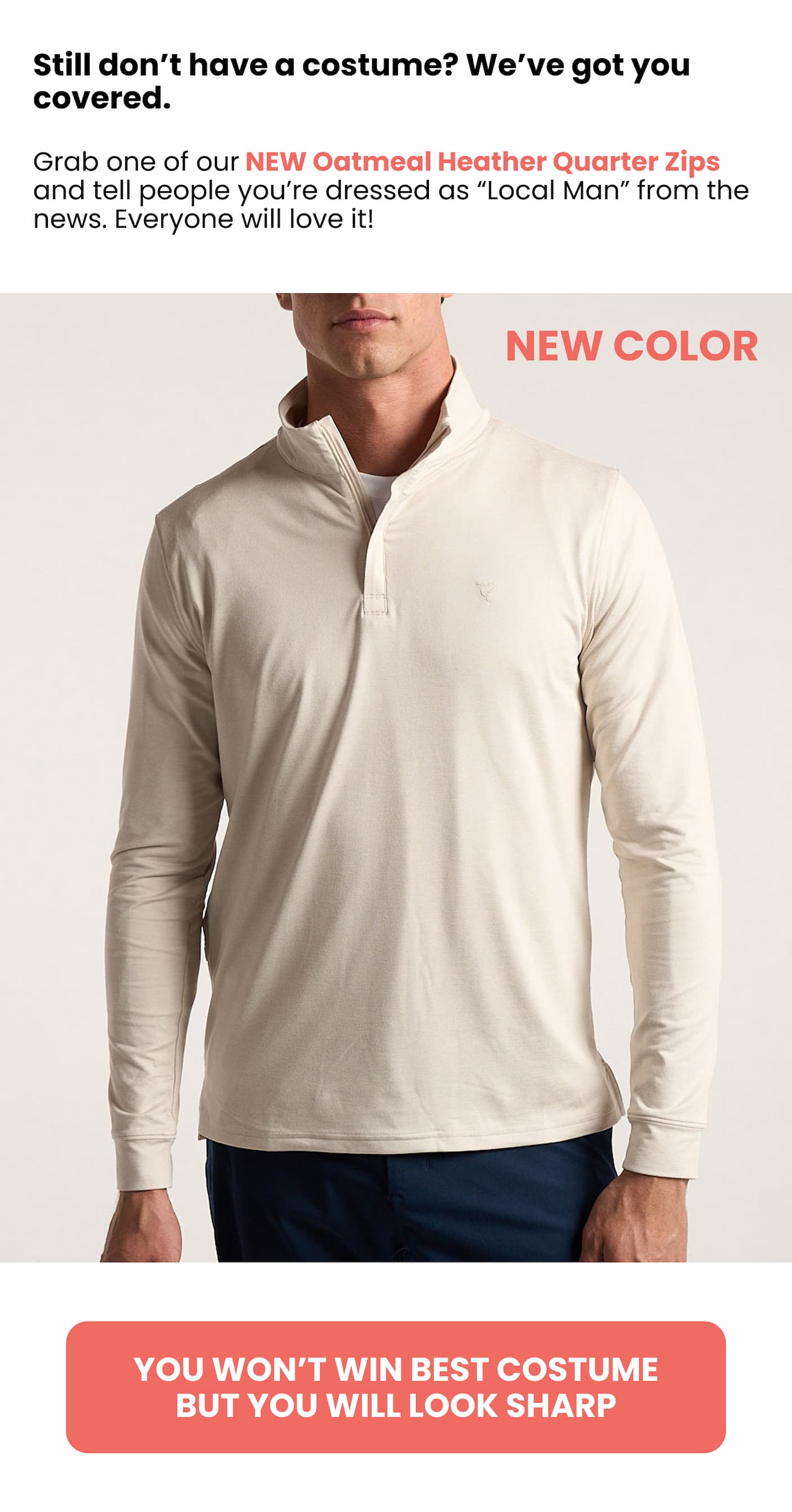 NEW Oatmeal Heather Quarter Zip