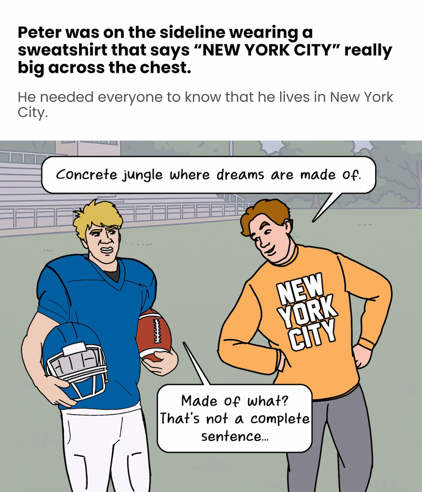 Peter needed everyone to know he lives in NYC