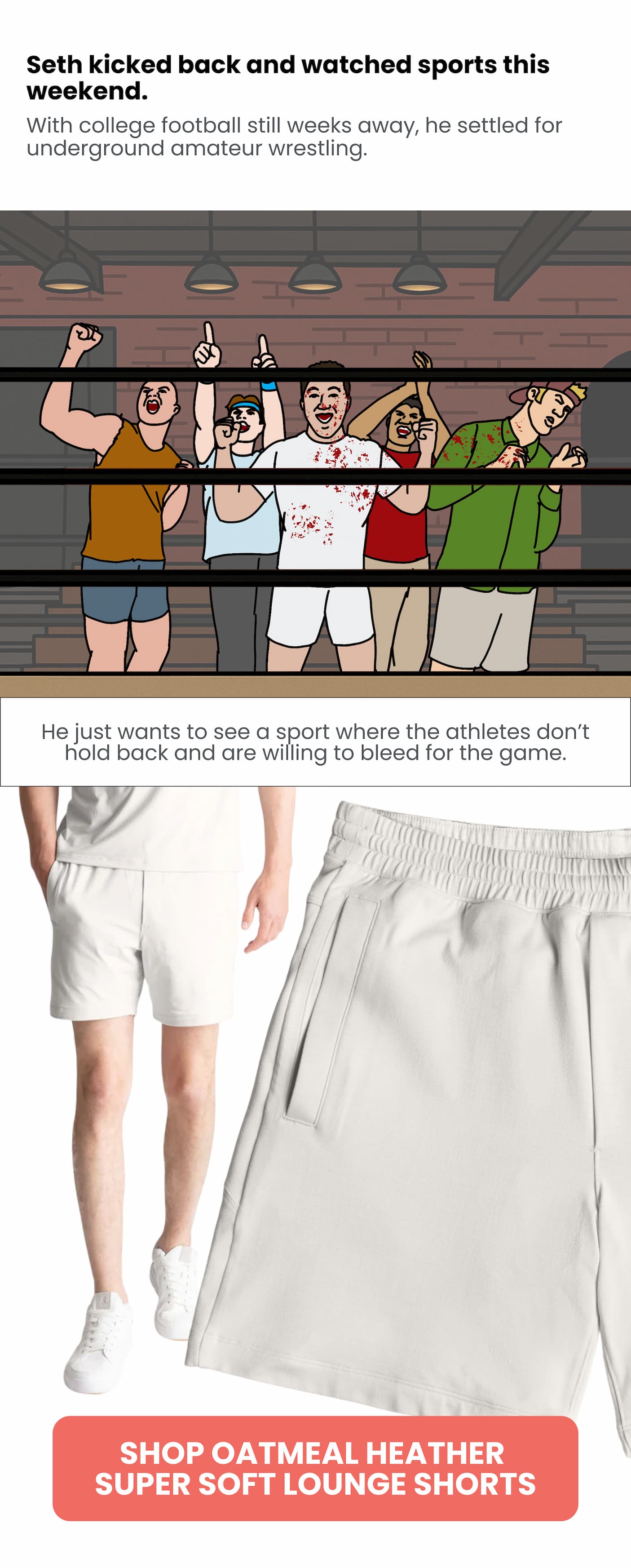 SHOP OATMEAL HEATHER SUPER SOFT LOUNGE SHORTS