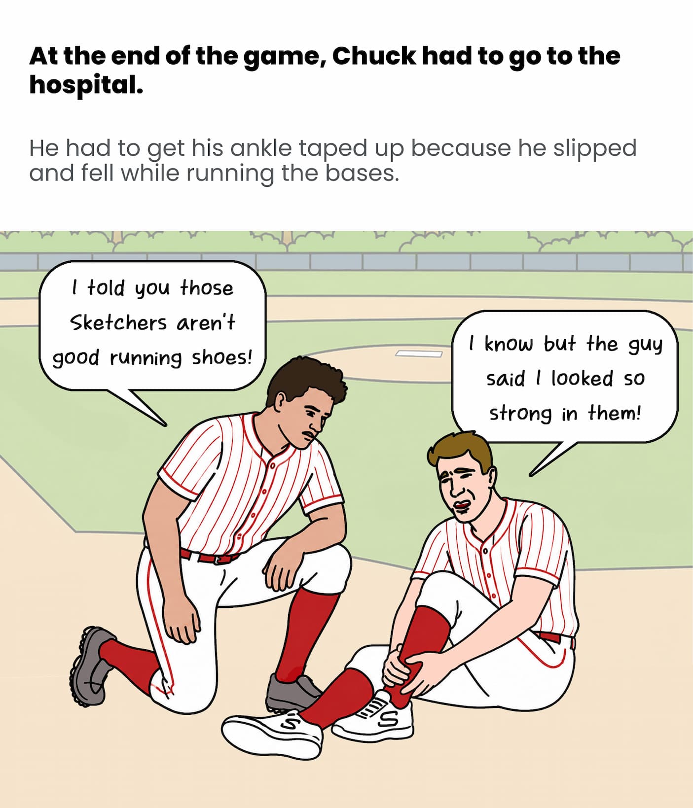 Chuck had to go to the hospital