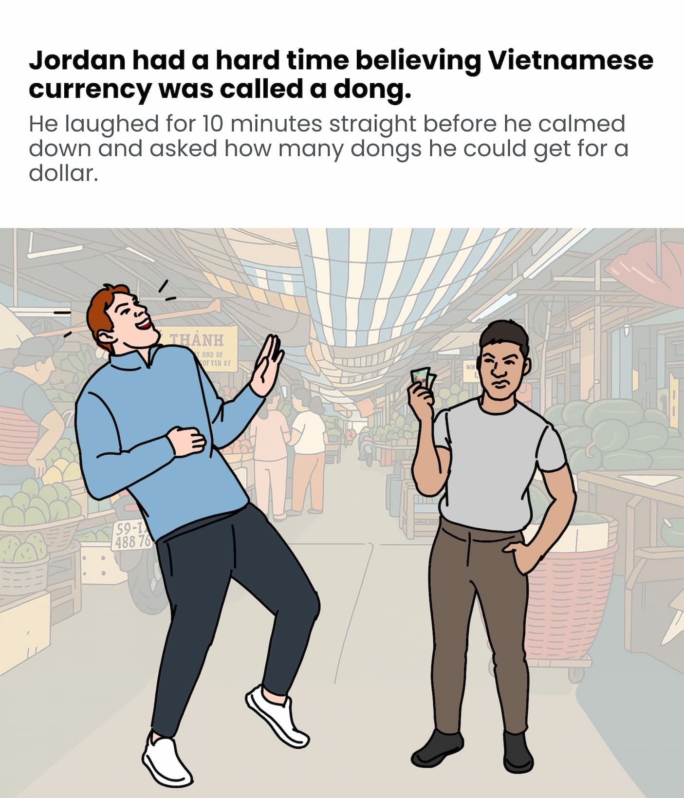 Dong is Vietnamese currency.