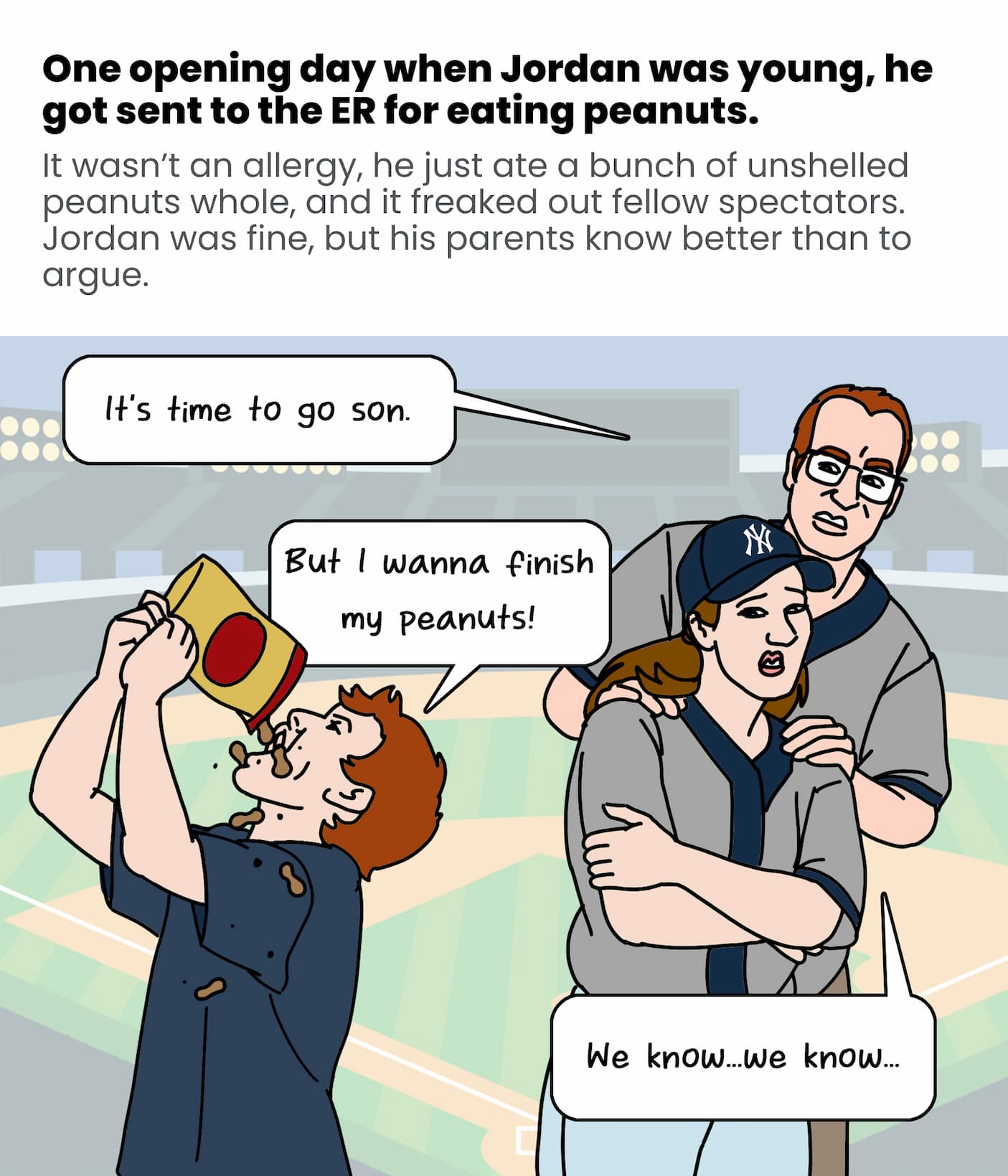 Jordan ate a lot of peanuts that Opening Day