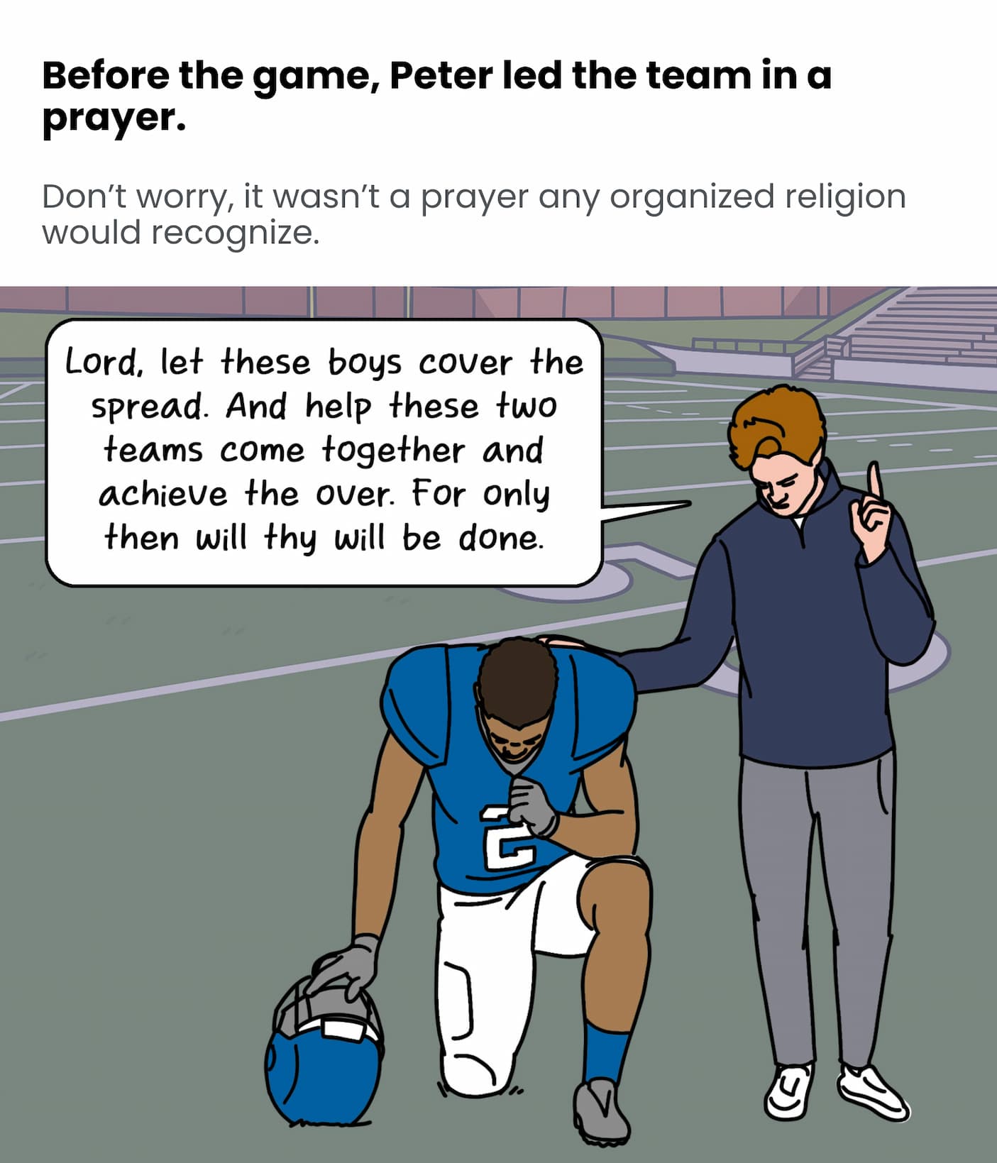 Peter led the team in a prayer