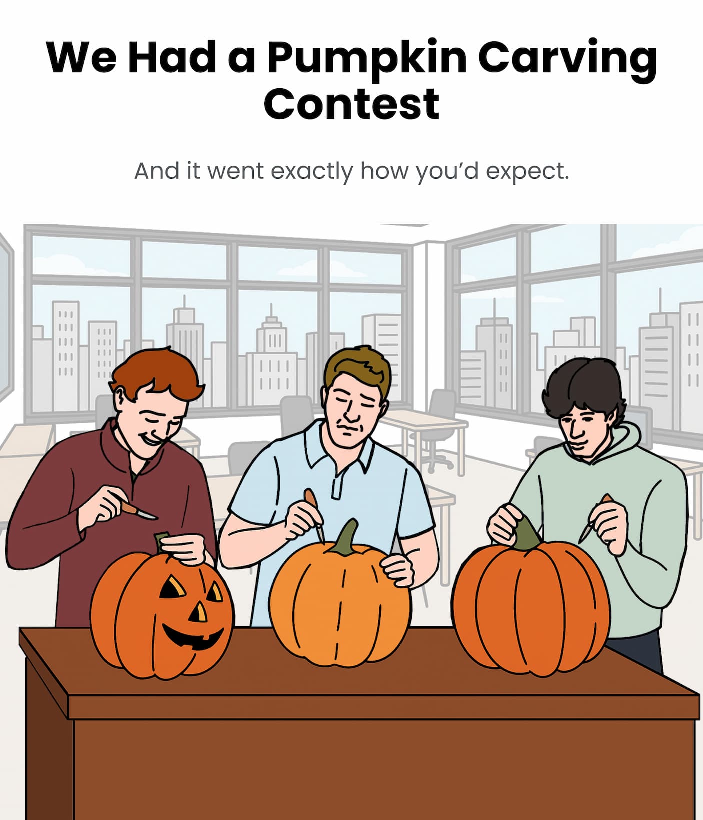 We Had a Pumpkin Carving Contest