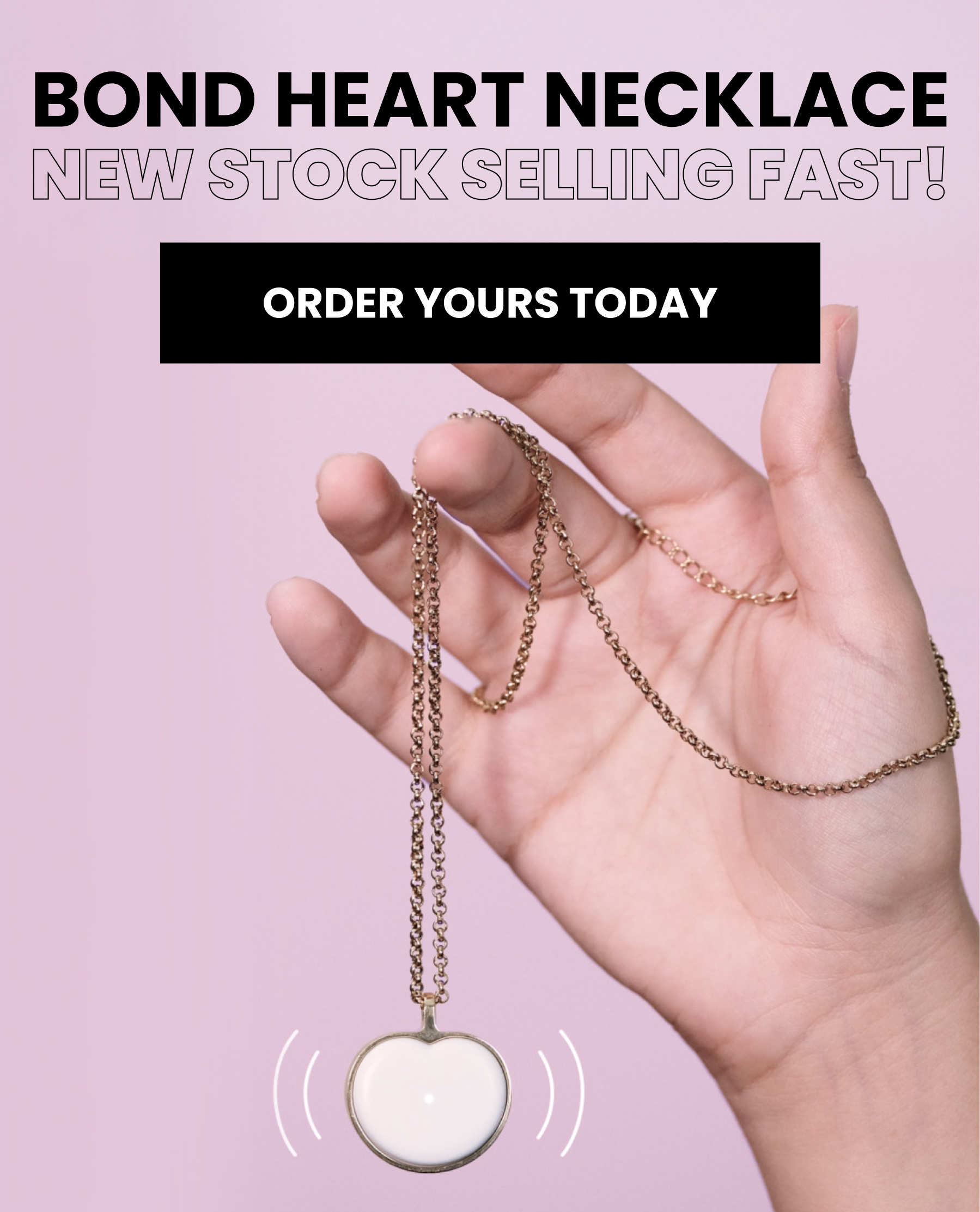 Bond Heart Necklace New stock selling fast!
