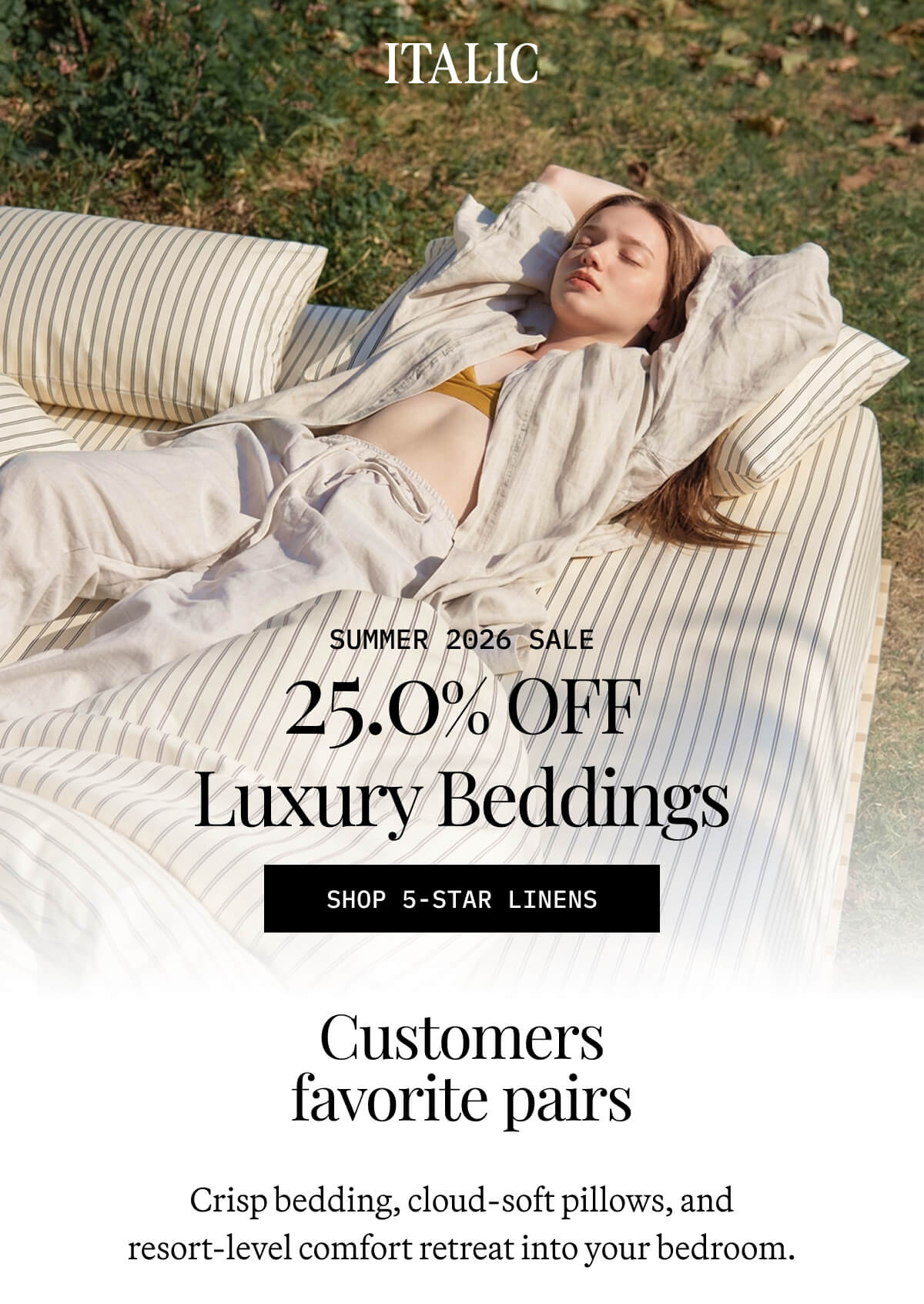 ITALIC | 25.0% OFF Luxury Beddings
