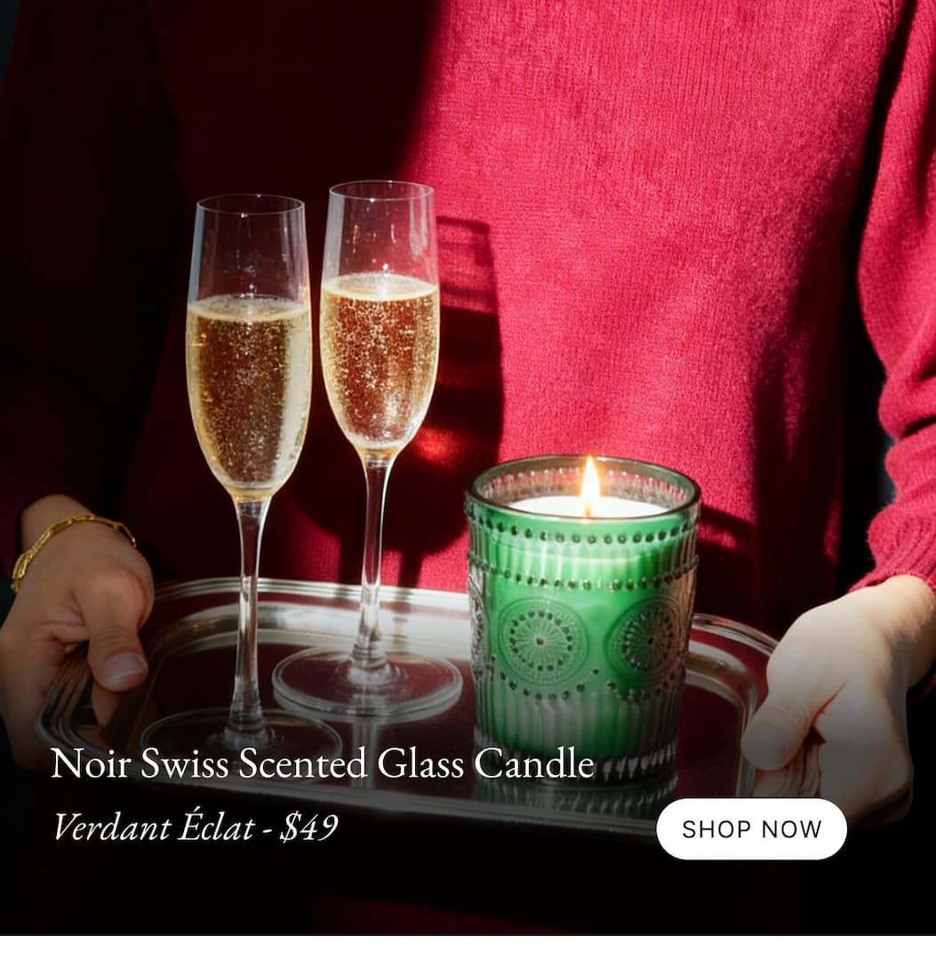 Noir Swiss Scented Glass Candle: Verdant Éclat