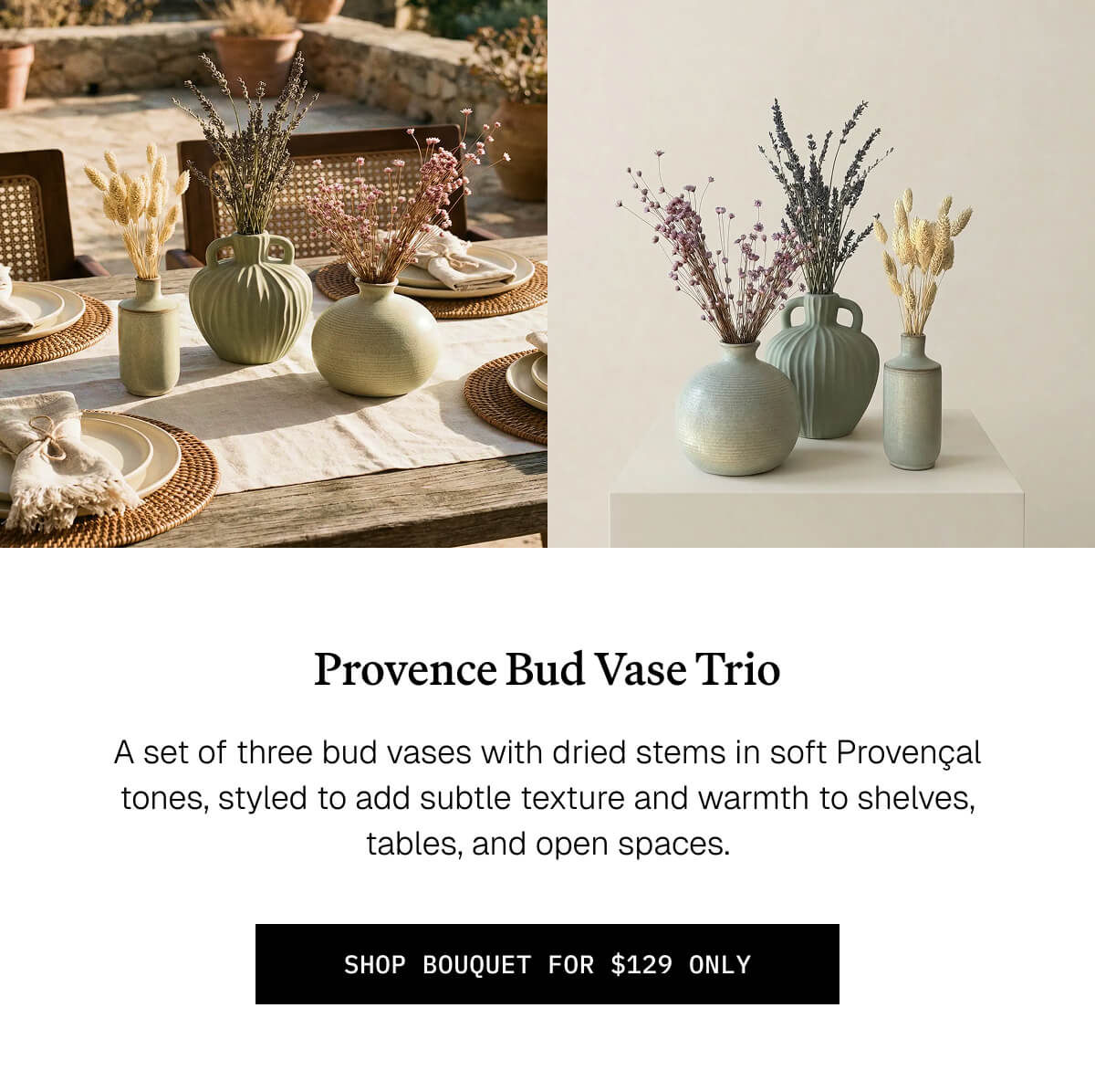 Provence Bud Vase Trio