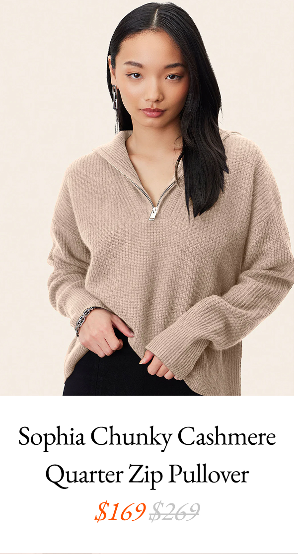 Sophia Chunky Cashmere Quarter Zip Pullover