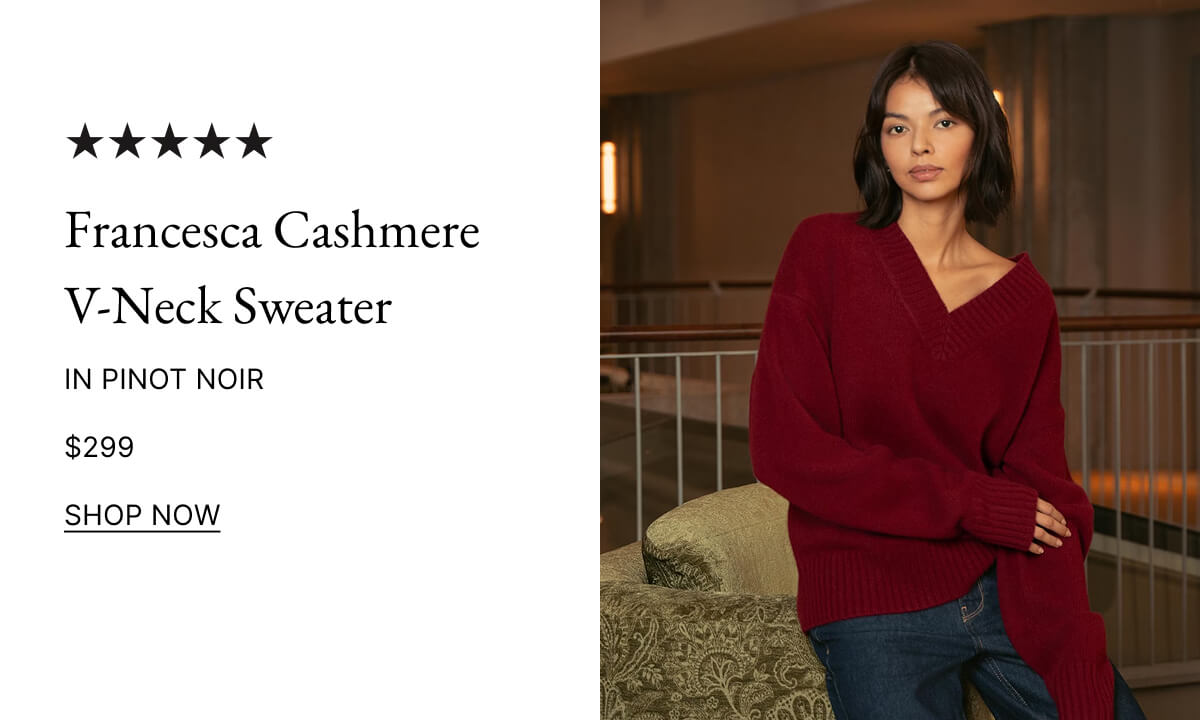 Francesca Cashmere V-Neck Sweater SHOP NOW