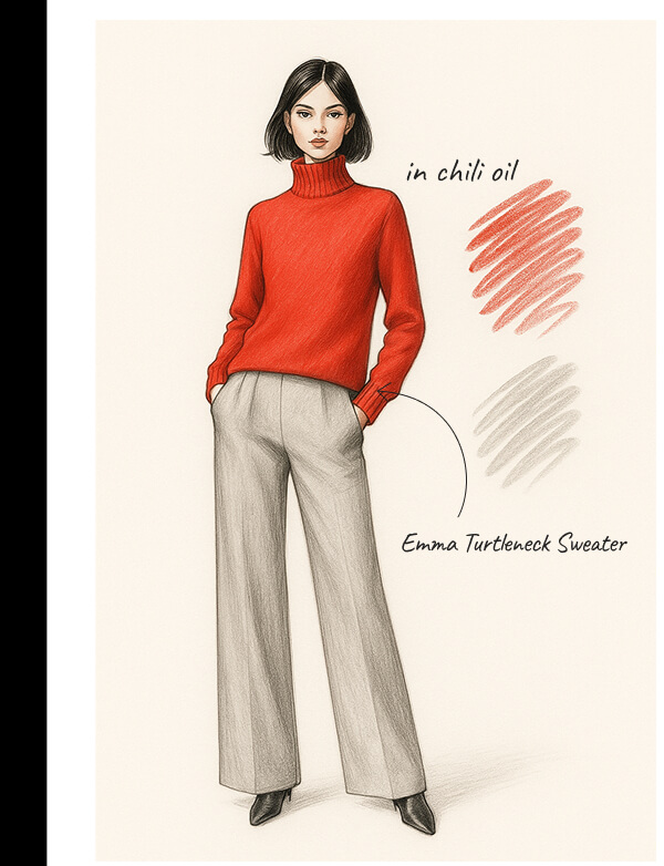 Emma Cashmere Relaxed Turtleneck Sweater