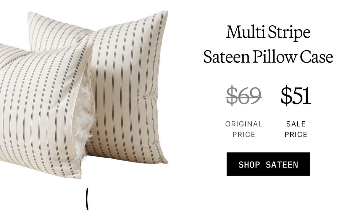 ITALIC | Multi Stripe Sateen Pillow Case