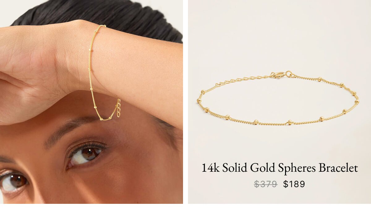 14k Solid Gold Spheres Bracelet