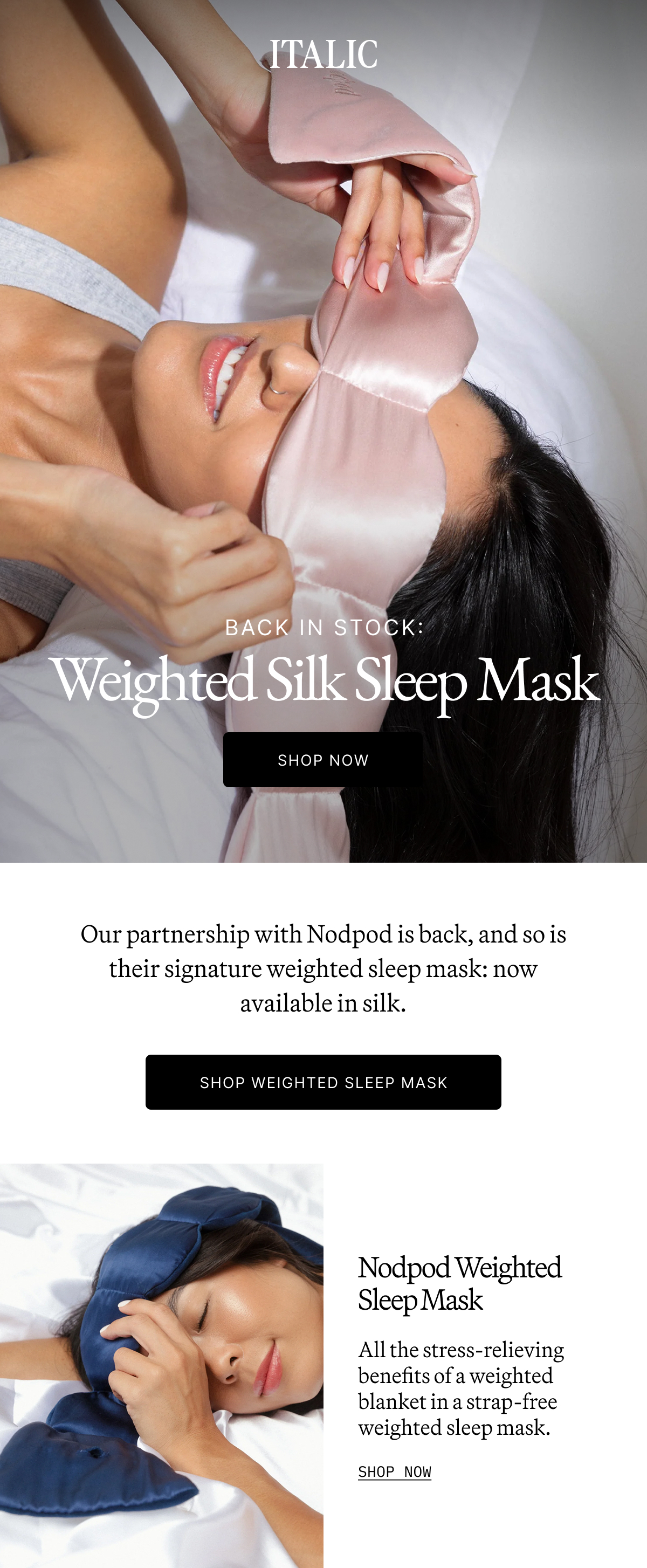 ITALIC | NodPod Mineralized Silk™ Sleep Mask