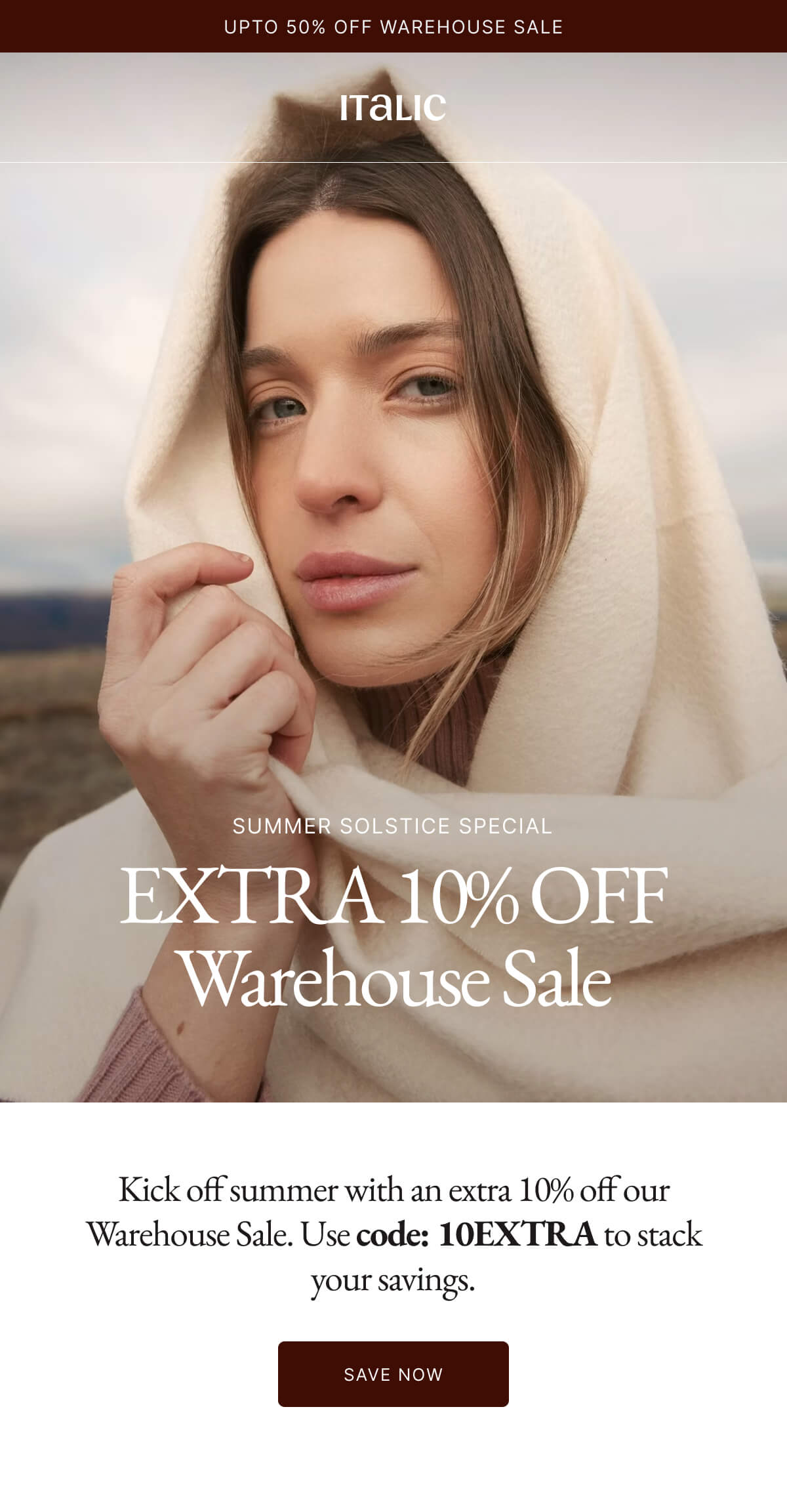 Italic | Life is Luxury | UPTO 50% OFF WAREHOUSE SALE