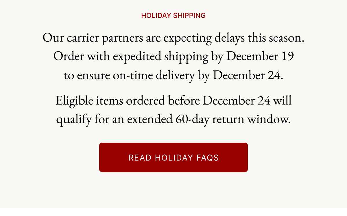Holiday FAQS