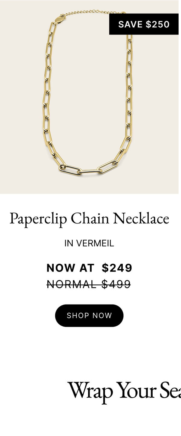 Paperclip Chain Necklace IN VERMEIL NOW AT $249 NORMAL $499 SHOP NOW