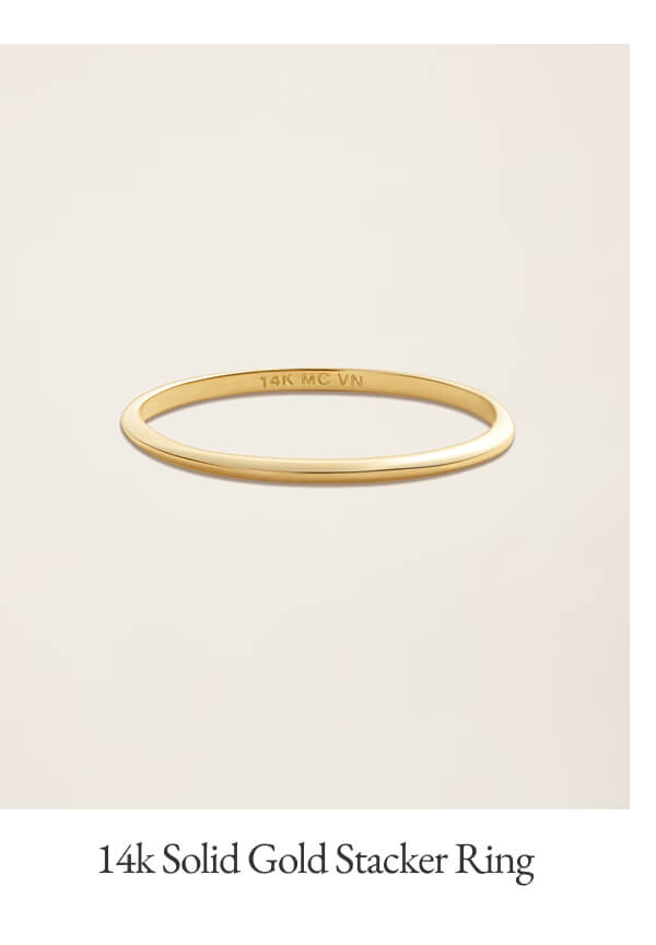 14k Solid Gold Stacker Ring