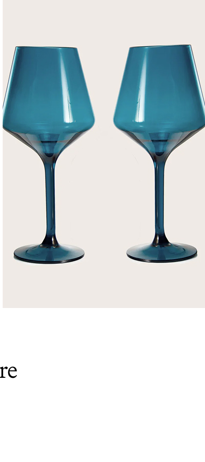 Saint Tropez Acrylic Stemmed Wine Glassware - Cloudy Blue