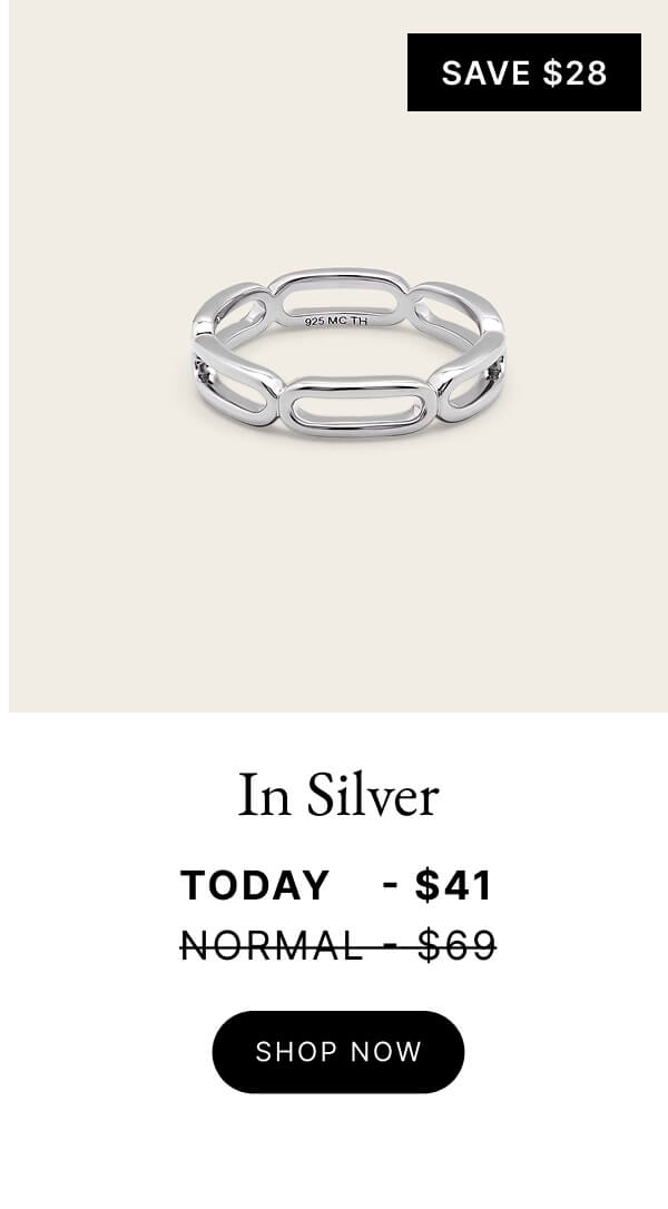 Paperclip Chain Ring Silver