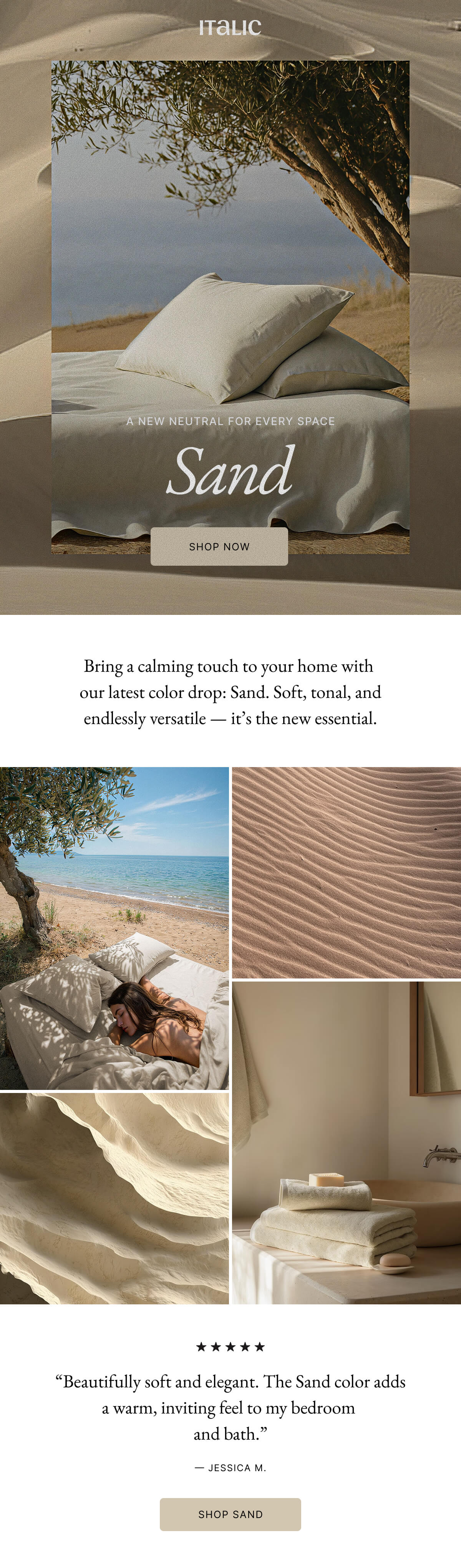 Welcome to Italic | Life is the luxury | Hello, Sand