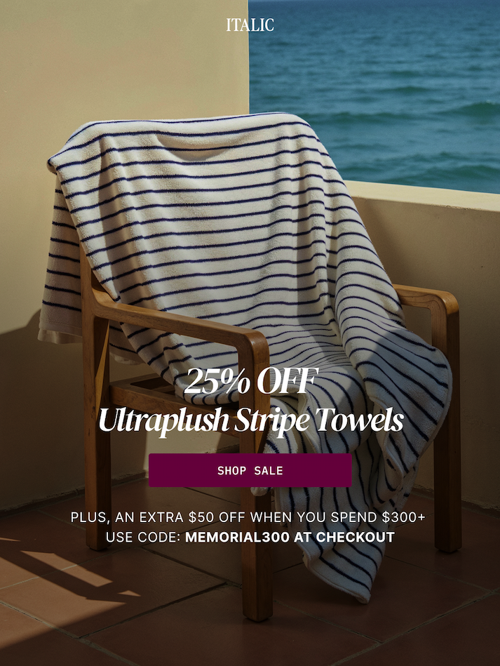 ITALIC | Memorial Day Sale | 25% OFF Ultraplush Stripe towels