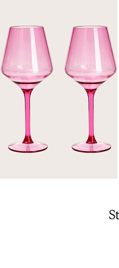 Saint Tropez Acrylic Stemmed Wine Glassware - Pink