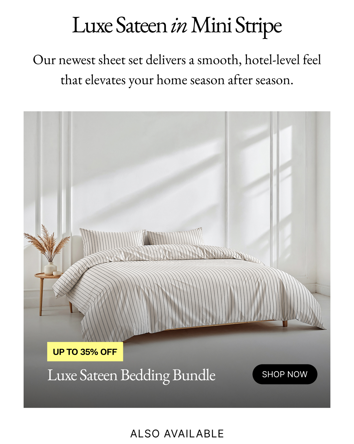 Luxe Sateen in Mini Stripe