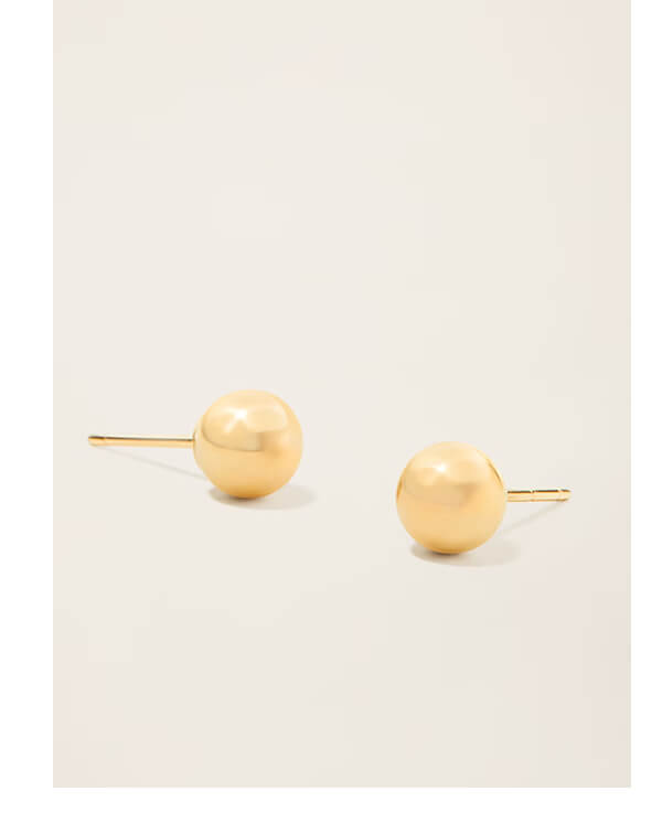 14k Solid Gold Sphere Studs 5mm