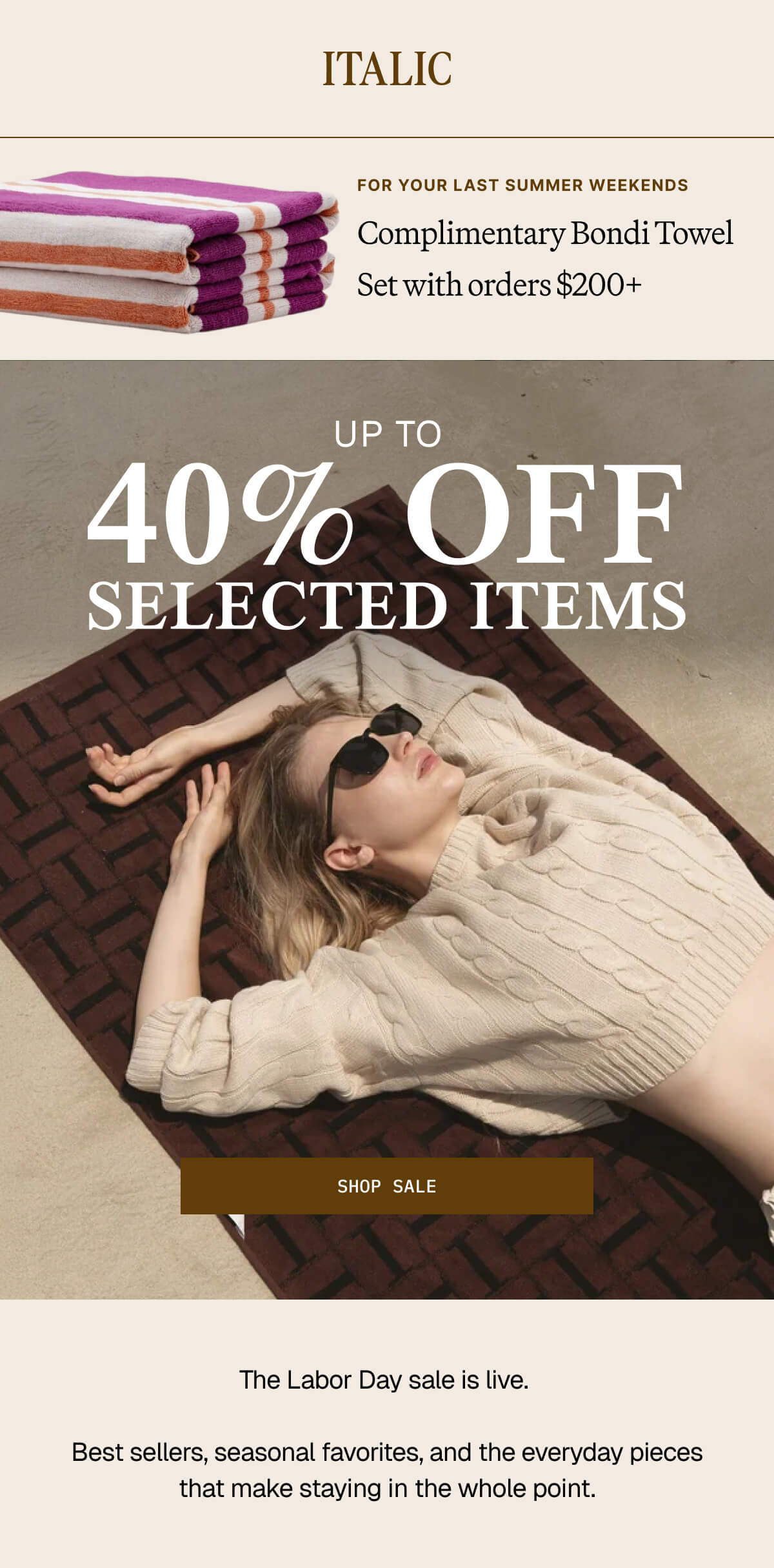 ITALIC | Labor Day Access Sale
