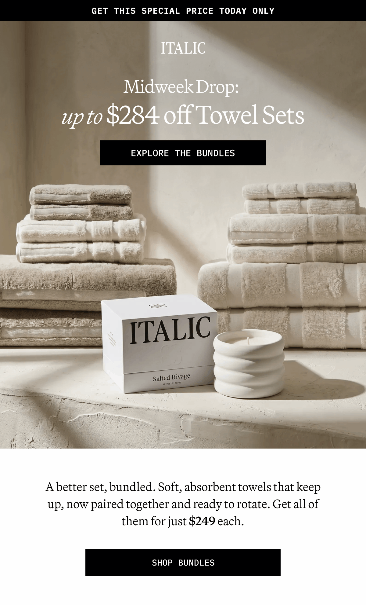 ITALIC | Midweek Drop: Up to $284 off towel sets