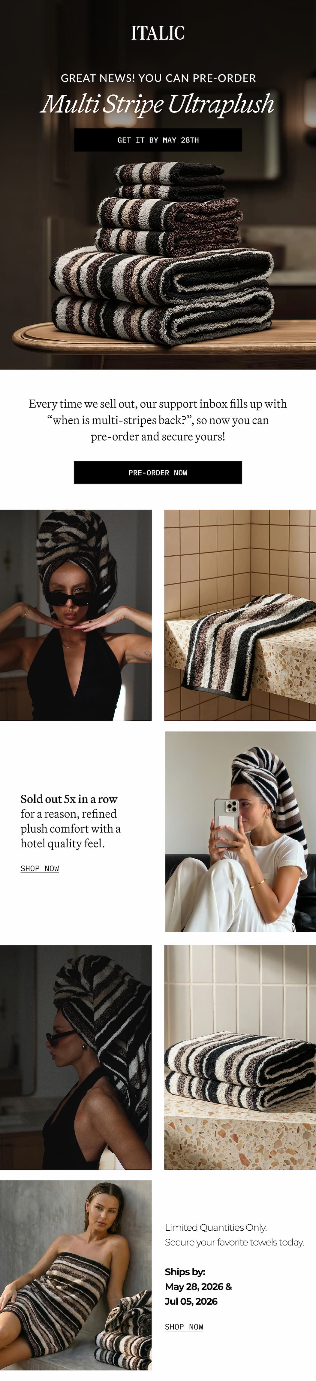 ITALIC | Pre-order Multi stripes Towel