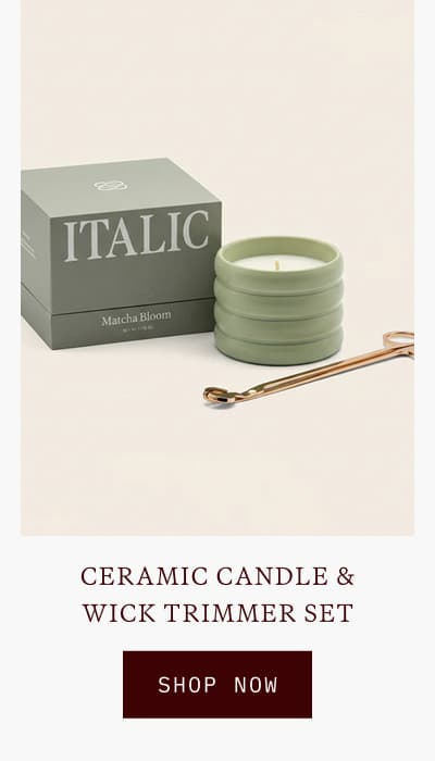 Ceramic Candle and Wick Trimmer Set